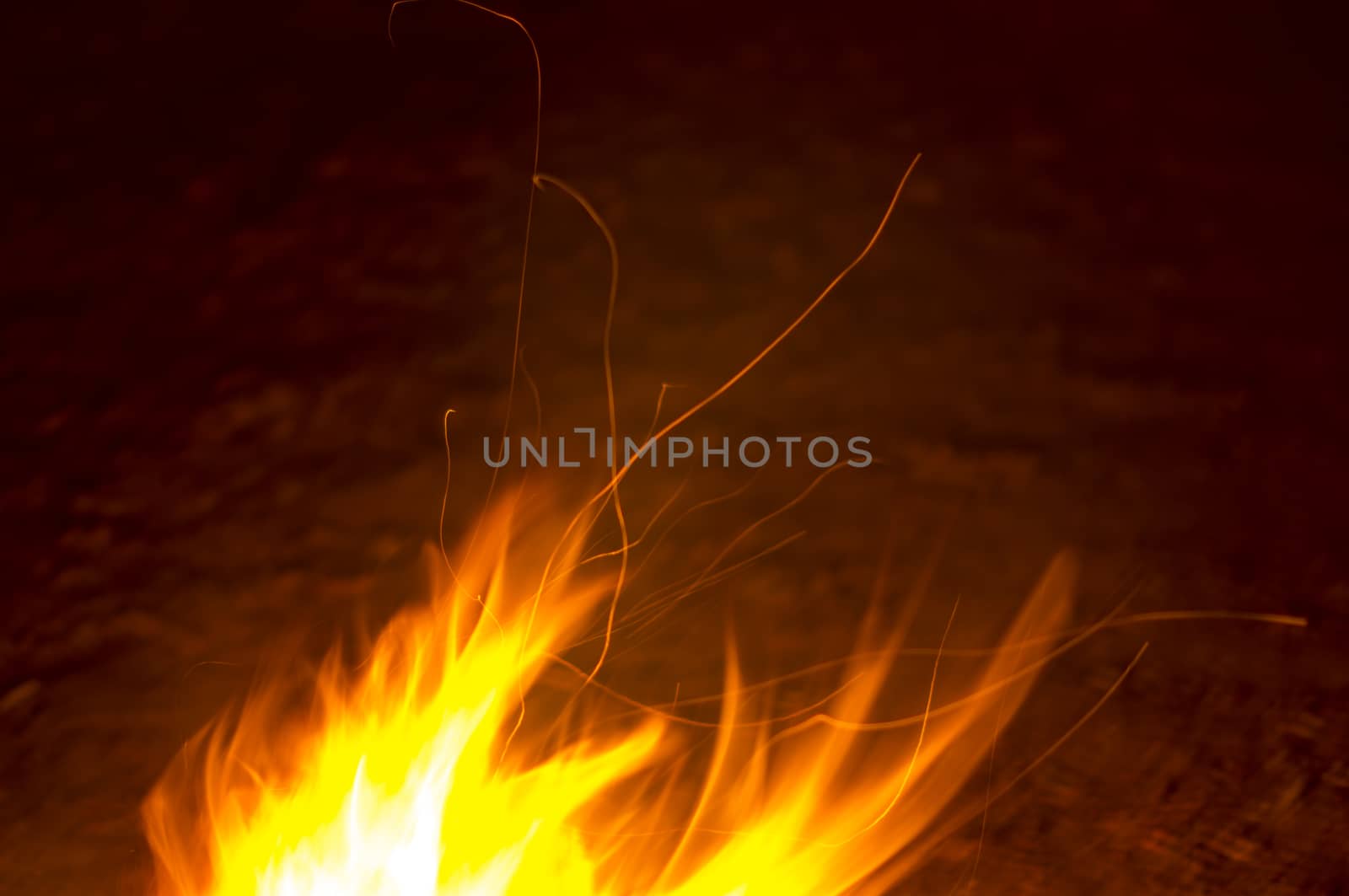 Flames of a campfire in the night. For your commercial and editorial use by serhii_lohvyniuk