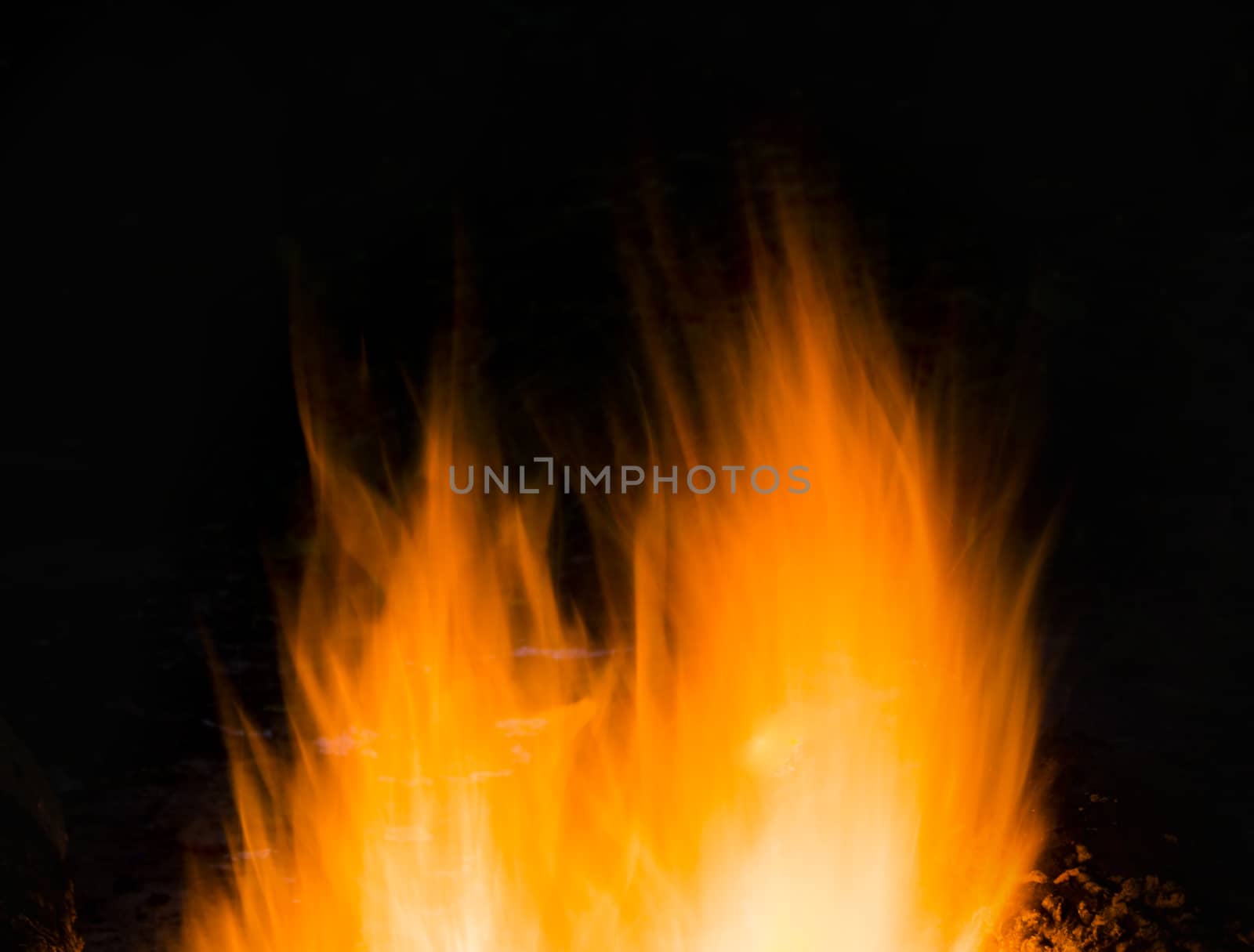 Flames of a campfire in the night by serhii_lohvyniuk