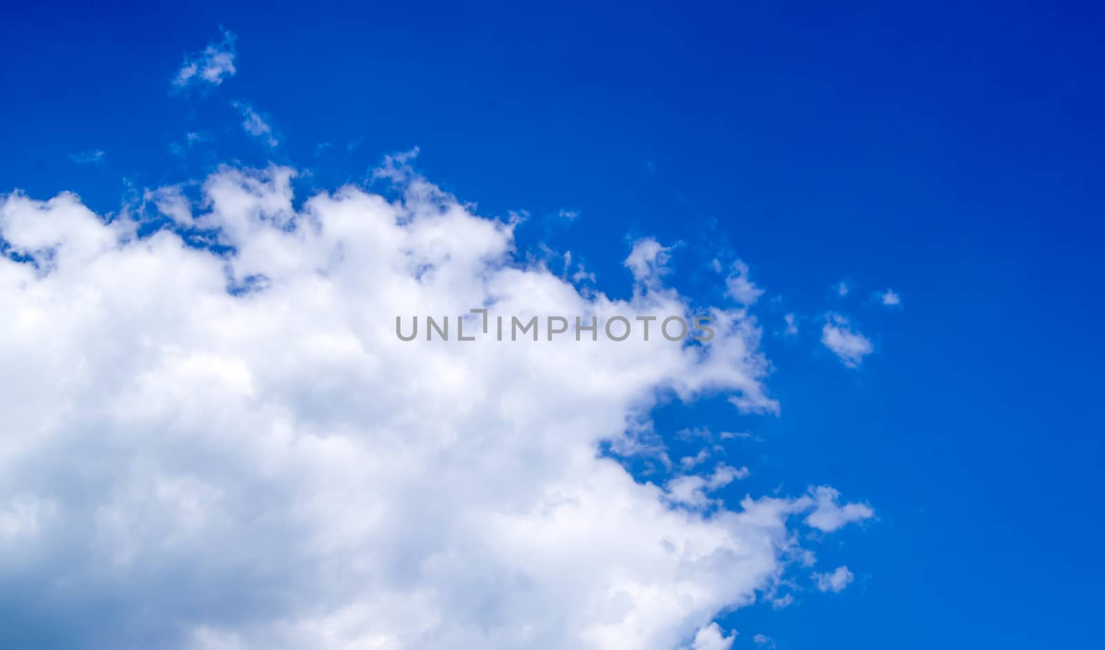 beautiful blue sky background with white clouds. by serhii_lohvyniuk