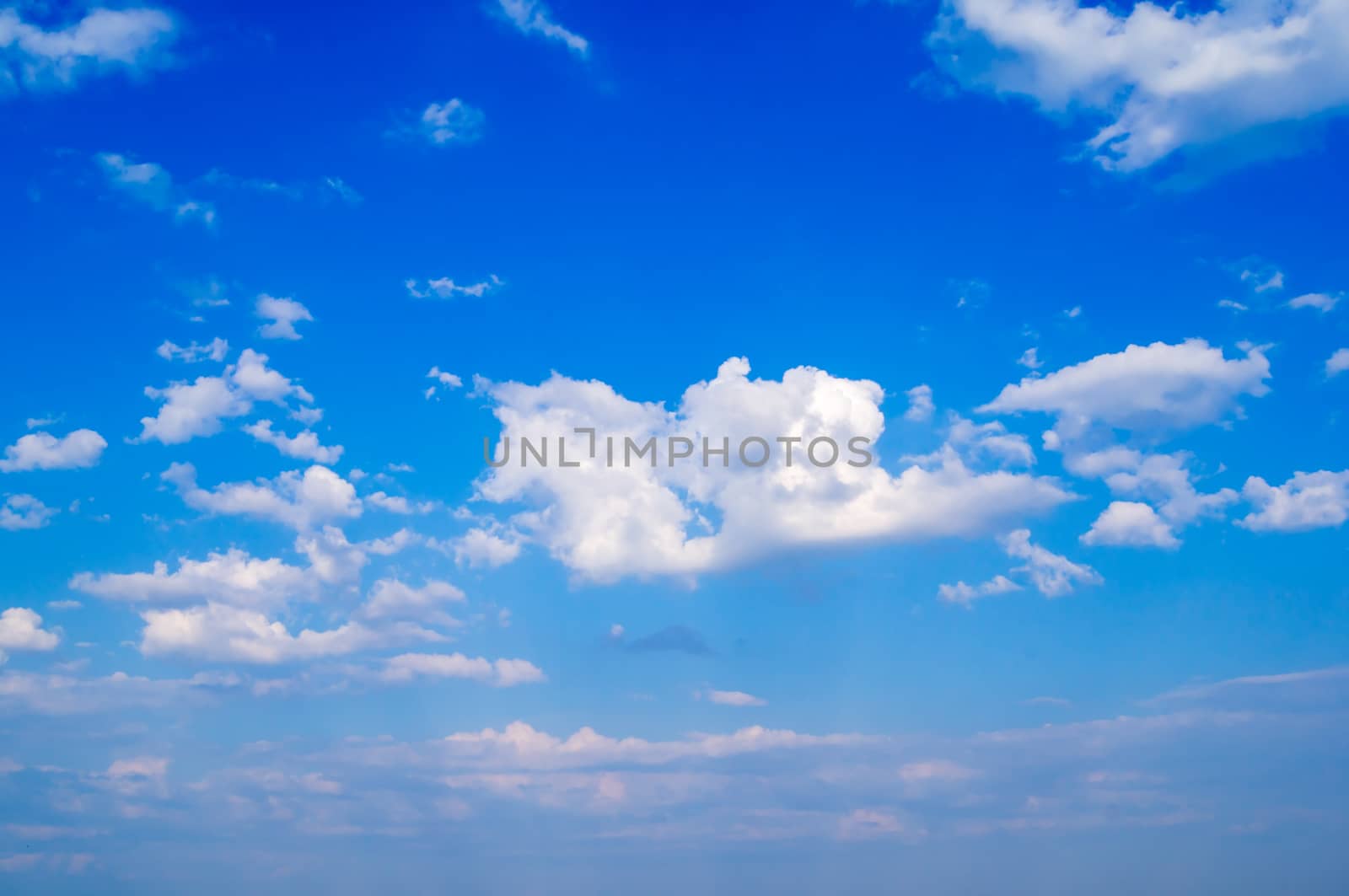 beautiful blue sky background with white clouds. by serhii_lohvyniuk