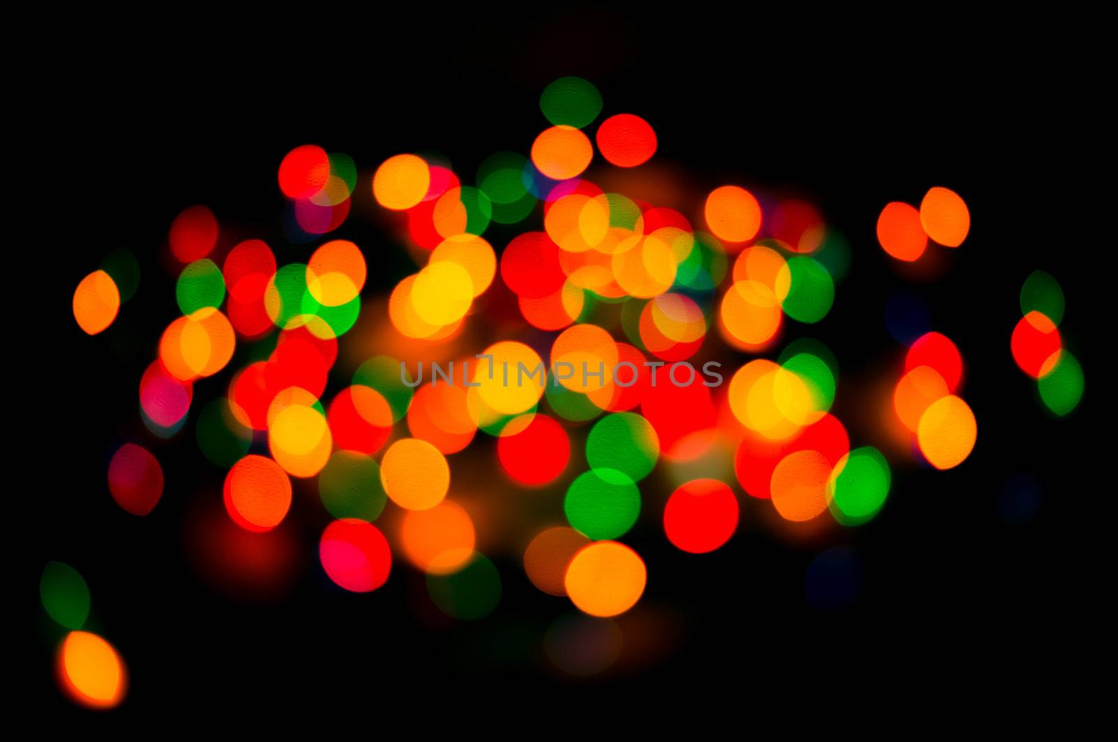 bokeh of christmas lights , abstract background by serhii_lohvyniuk