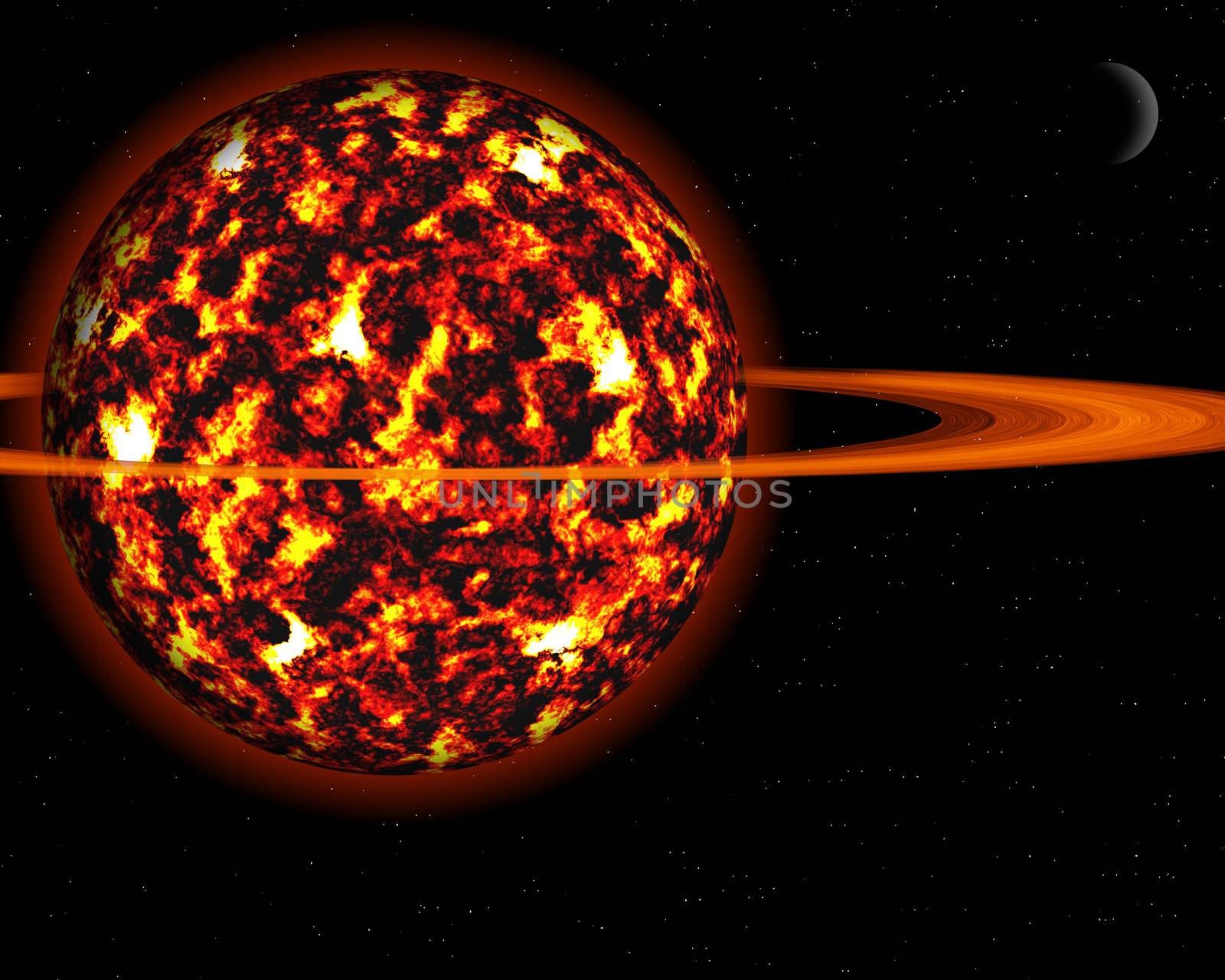 Burning Planet with Fiery Explosions, Thermal Winds and Swirling Turbulence