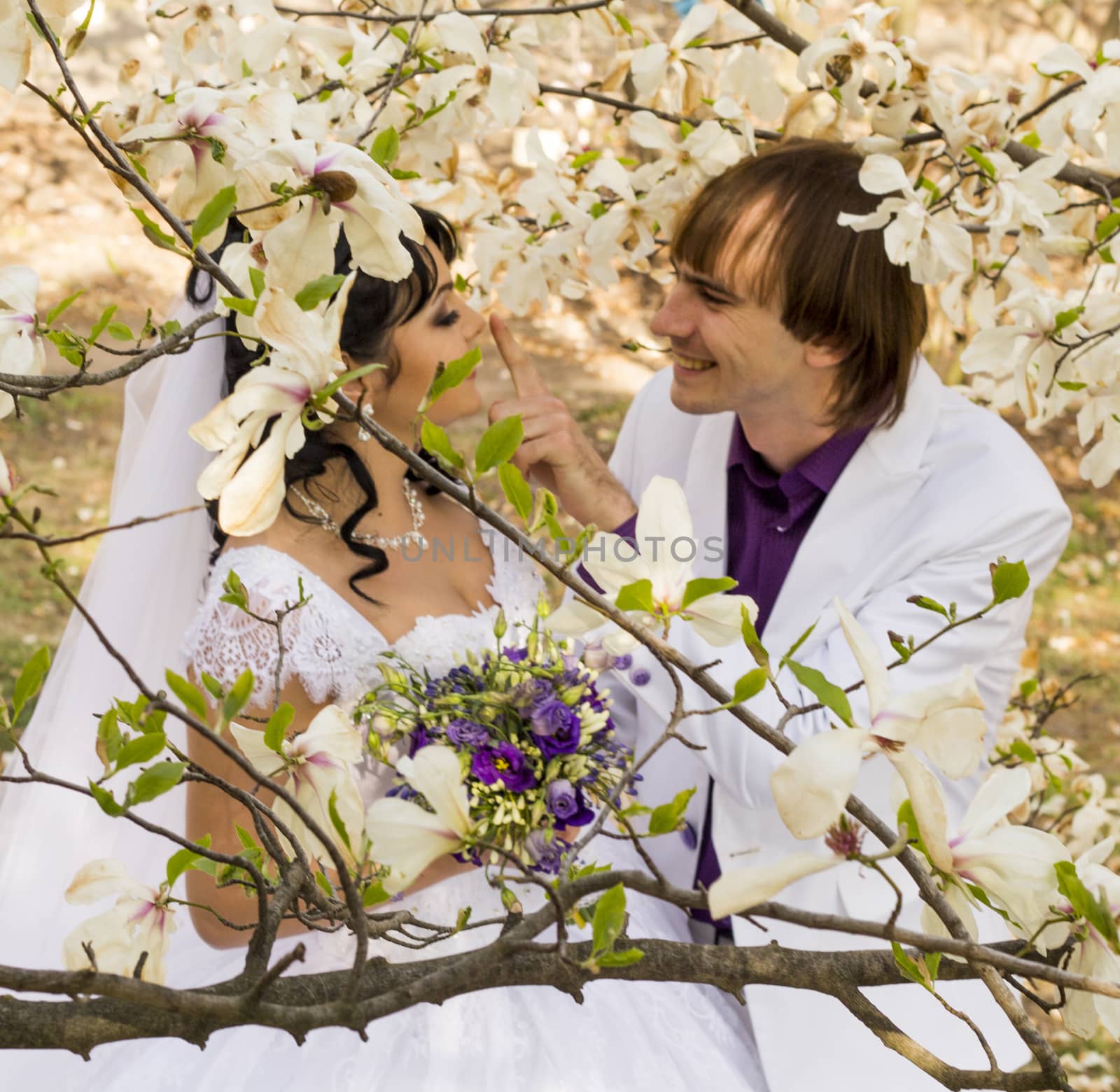 Happy young bride and groom on their wedding day. For your commercial and editorial use.