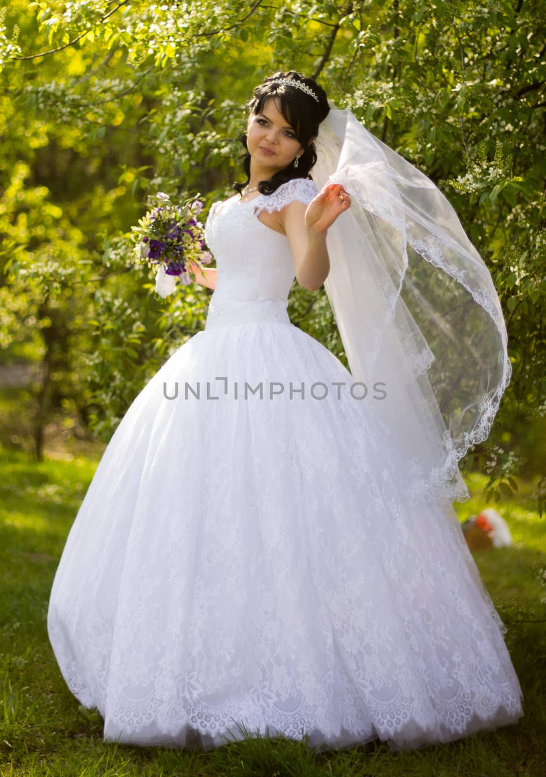 Beautiful bride posing in her wedding day. For your commercial and editorial use.