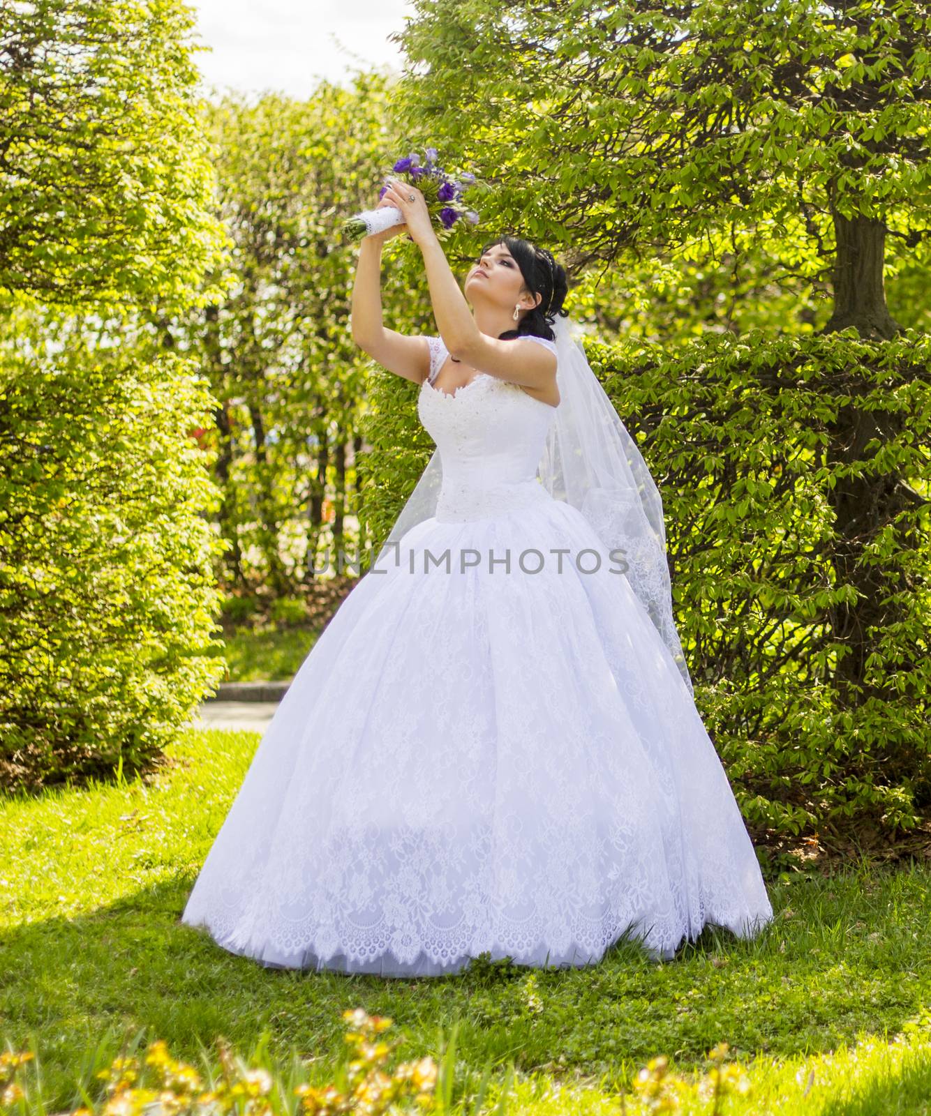 The bride with a bouquet. For your commercial and editorial use.