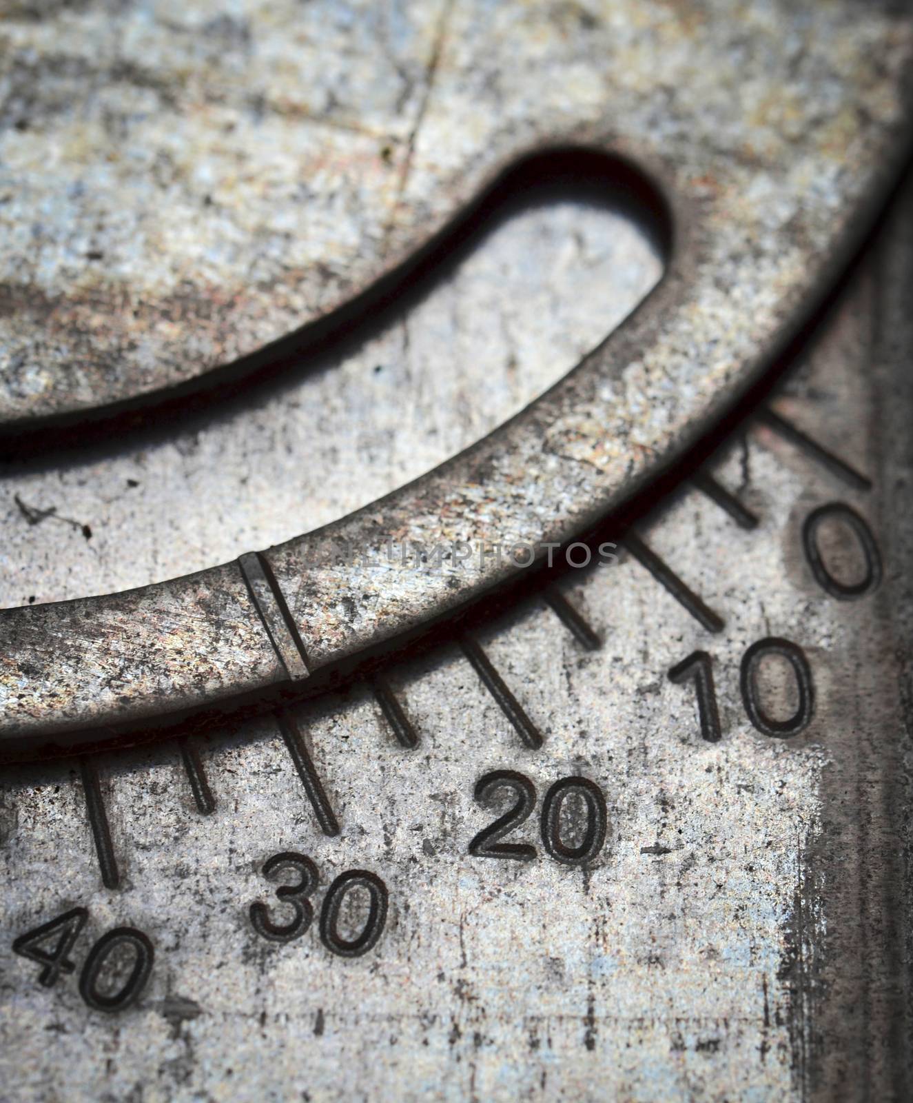 abstract background numerical scale on rusty metal