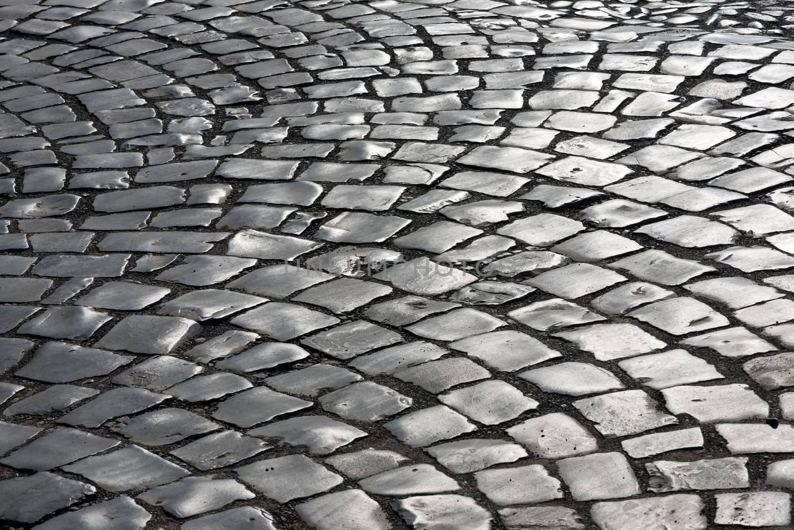 cobbled road as background