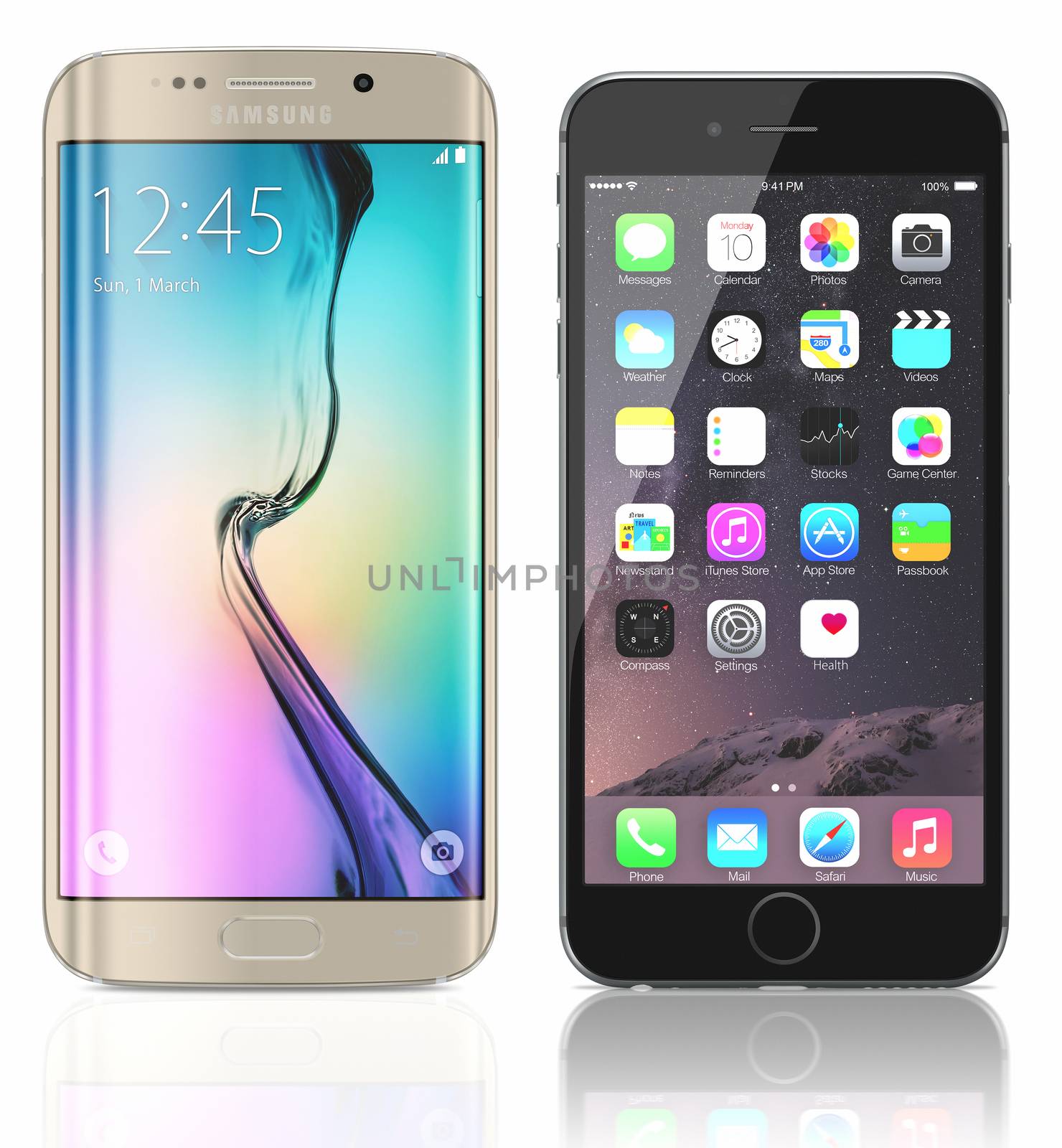 Gold Platinum Samsung Galaxy S6 Edge and Space Gray Apple iPhone by manaemedia