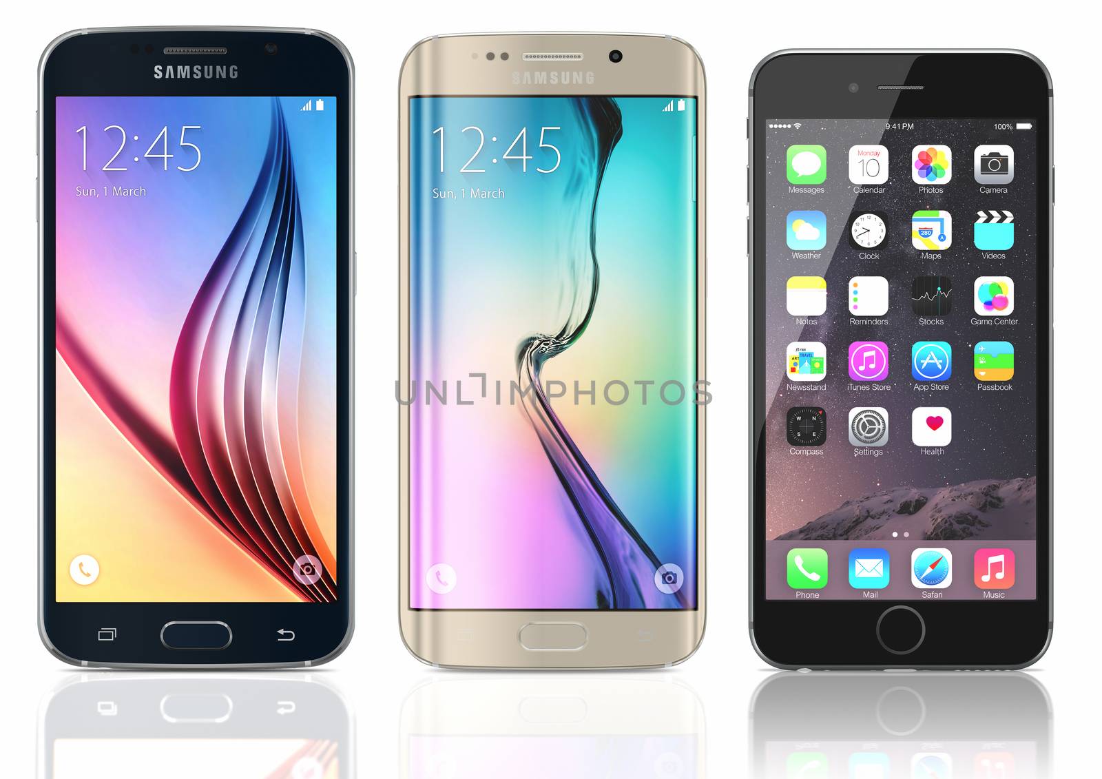 Samsung Galaxy S6 and Edge and iPhone 6 by manaemedia