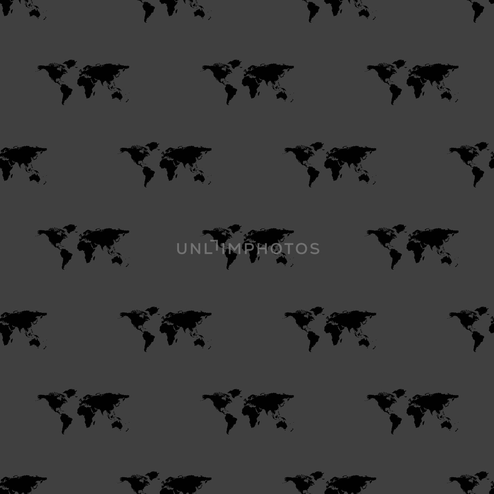 World map web icon. flat design. Seamless gray pattern. by serhii_lohvyniuk