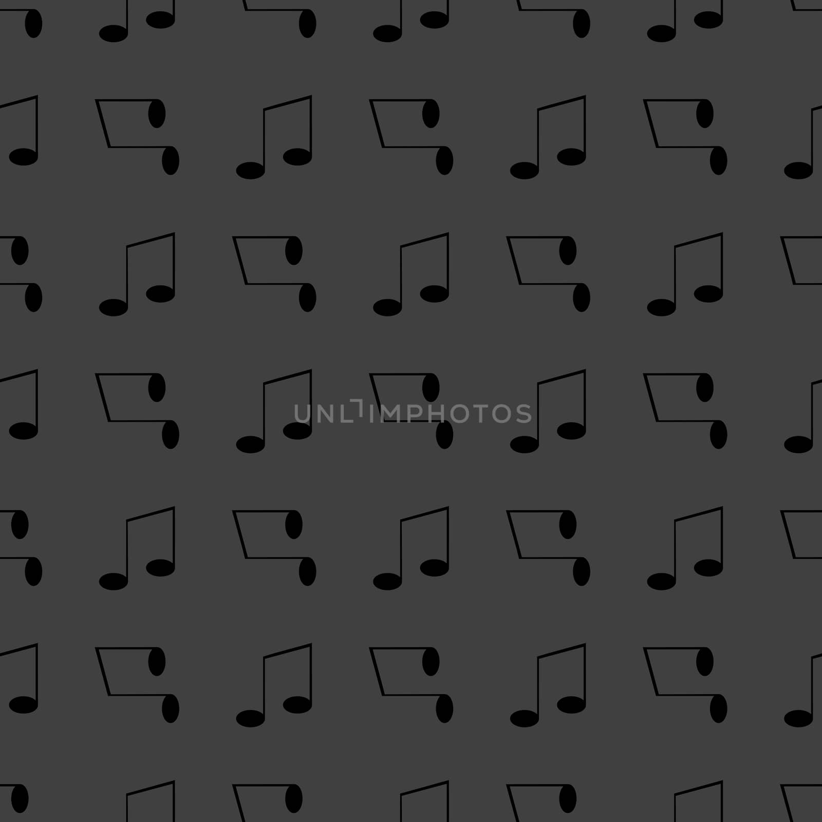 Music elements notes web icon. flat design. Seamless gray pattern.