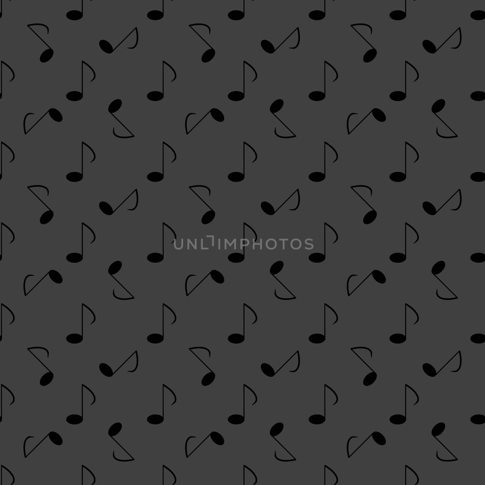 Music elements notes web icon. flat design. Seamless gray pattern.