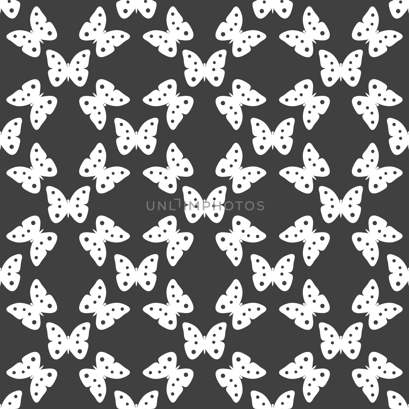 butterfly web icon. flat design. Seamless gray pattern.