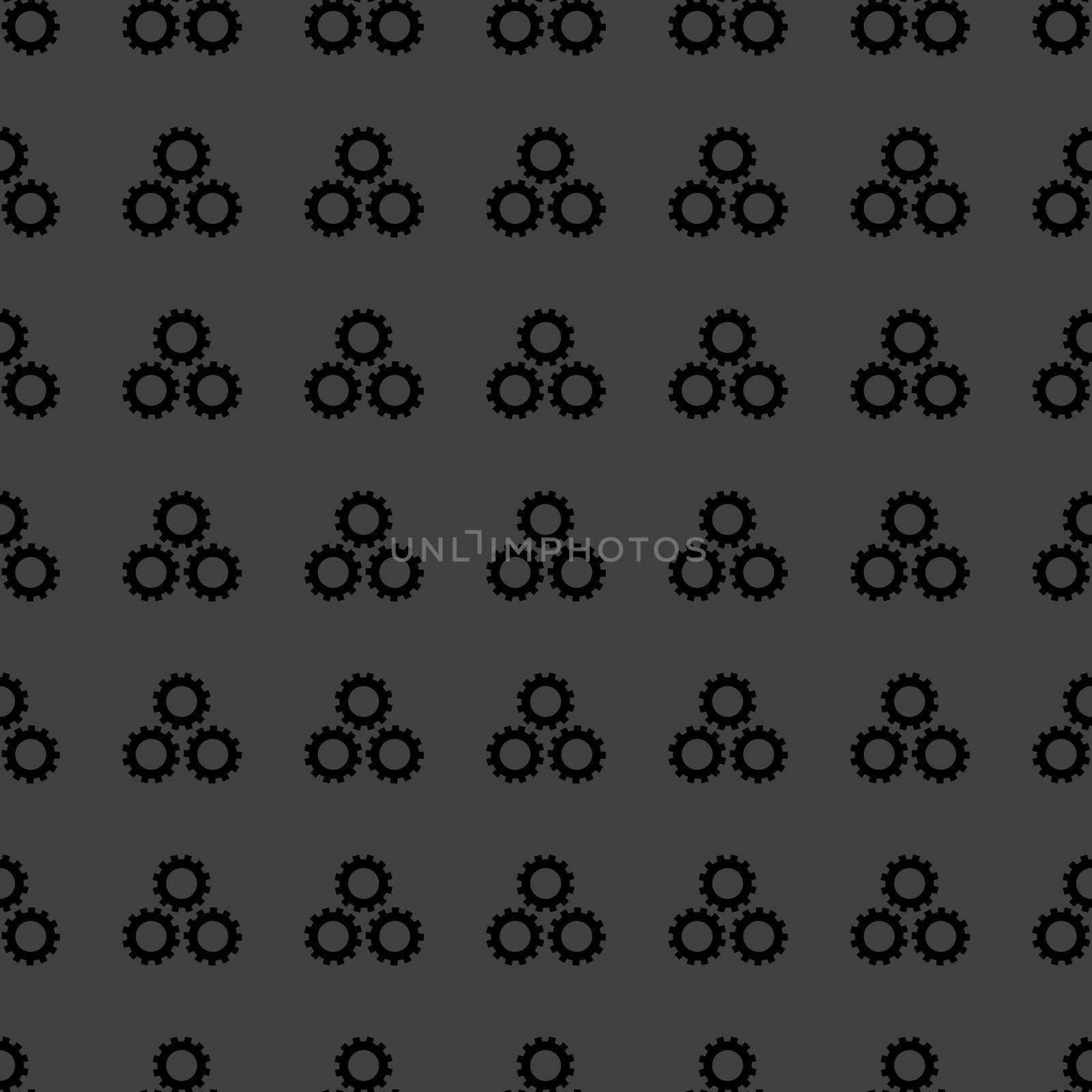 Settings Sign web icon. flat design. Seamless gray pattern. by serhii_lohvyniuk