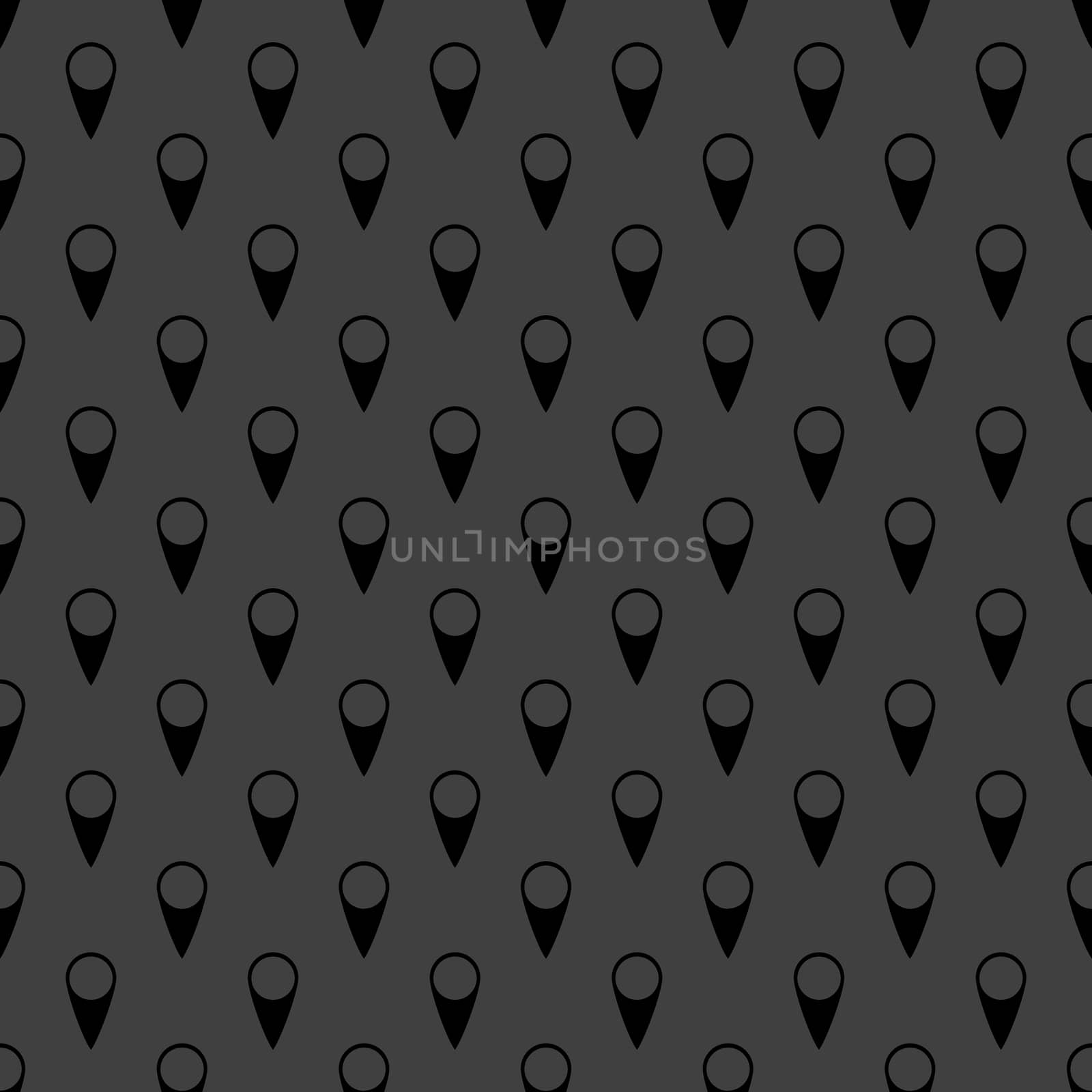 map pointers web icon. flat design. Seamless gray pattern. by serhii_lohvyniuk