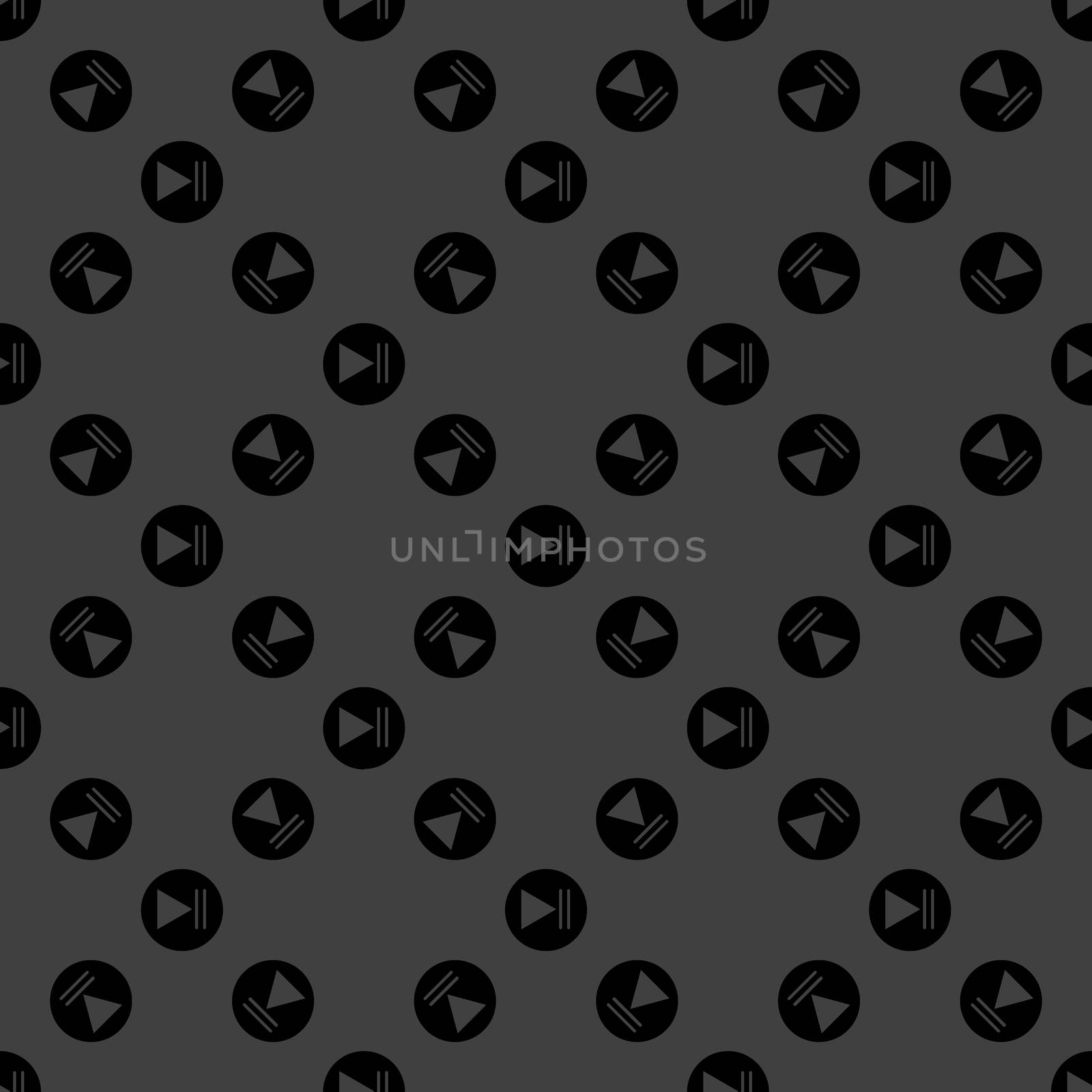 Play button web icon. flat design. Seamless pattern.