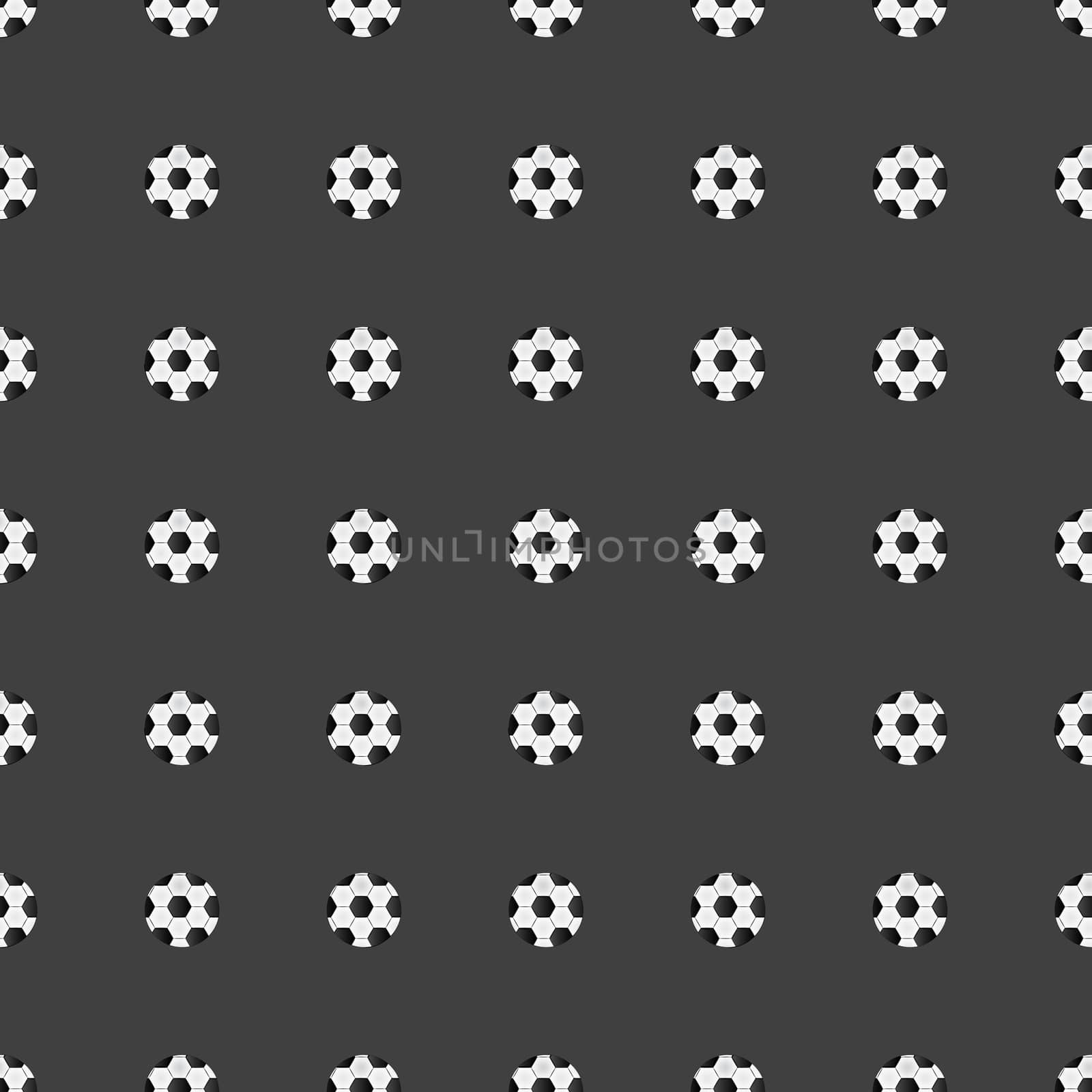 Soccer ball web icon. flat design. Seamless gray pattern. by serhii_lohvyniuk