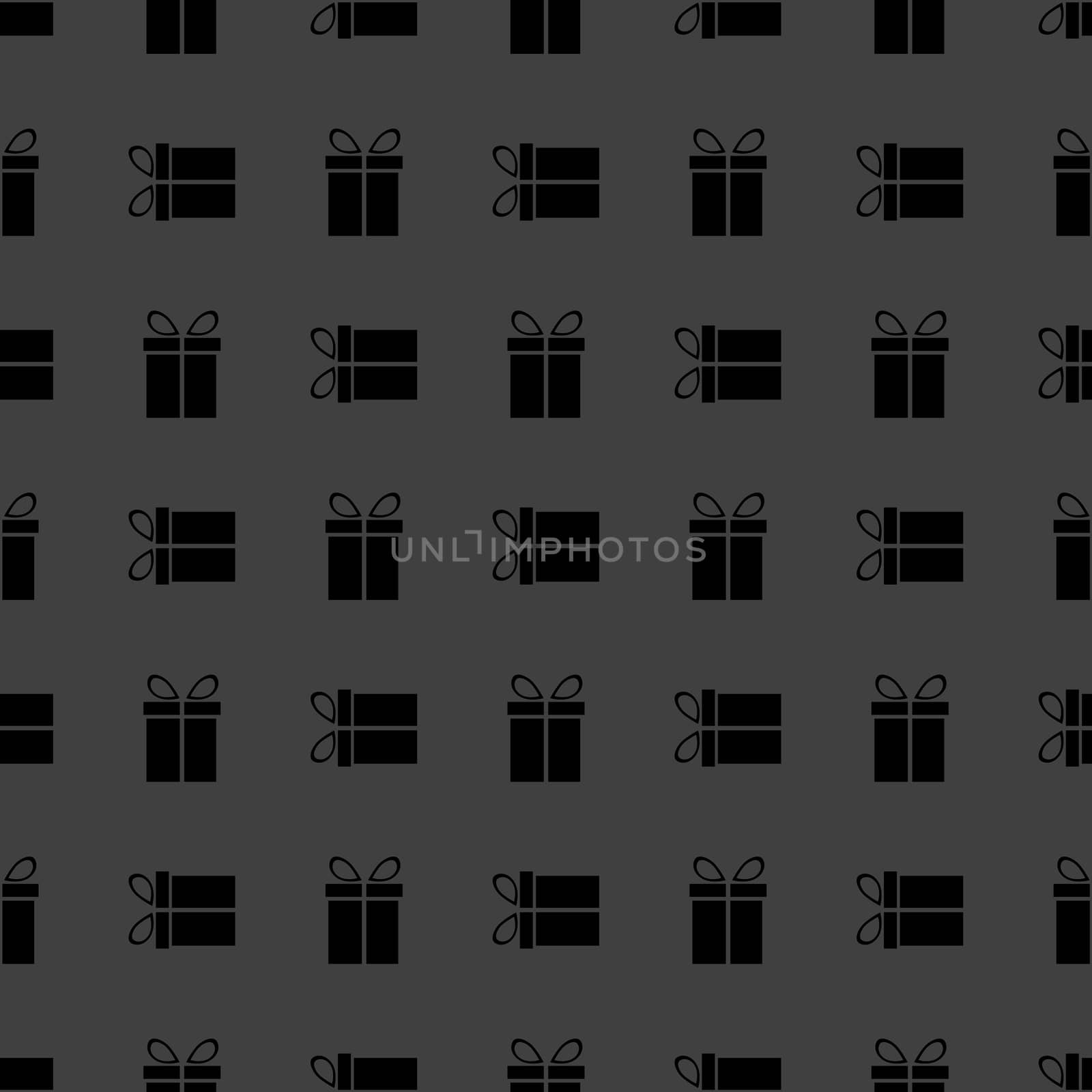 gift web icon. flat design. Seamless gray pattern. by serhii_lohvyniuk