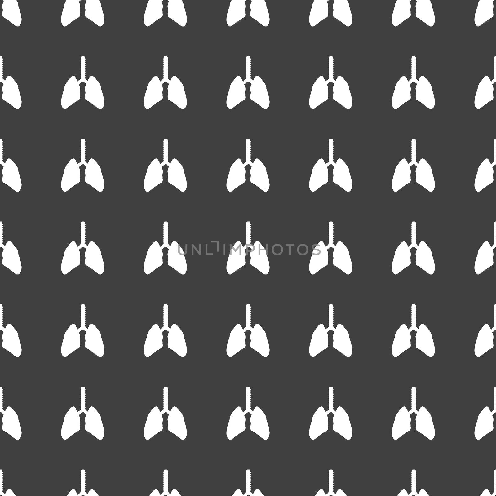 Human lung web icon. flat design. Seamless gray pattern.