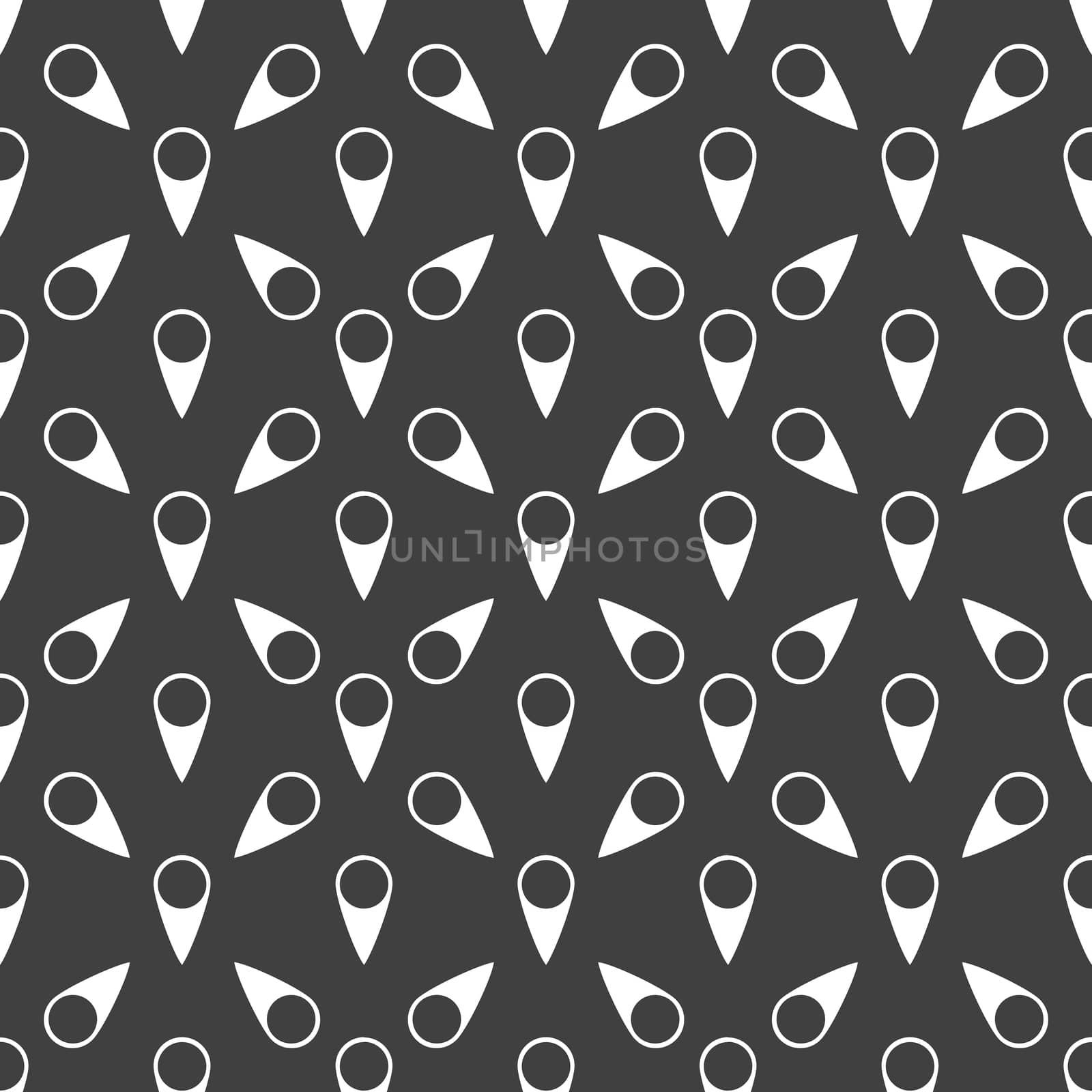 map pointers web icon. flat design. Seamless gray pattern. by serhii_lohvyniuk
