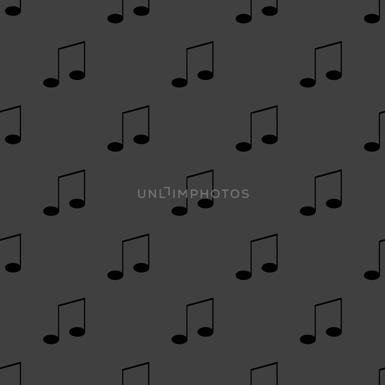 Music elements notes web icon. flat design. Seamless gray pattern. by serhii_lohvyniuk