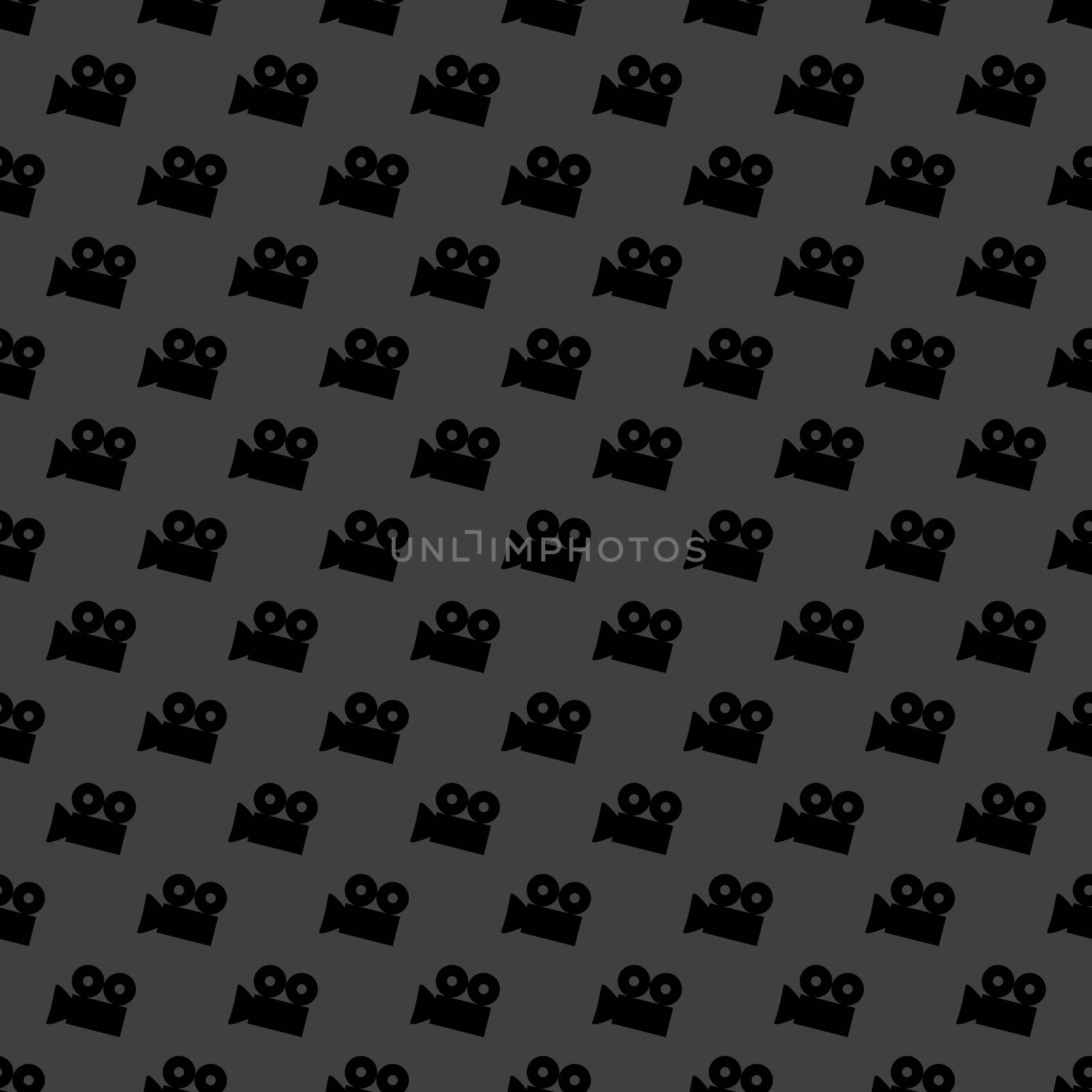 Video-camera web icon. flat design. Seamless gray pattern. by serhii_lohvyniuk