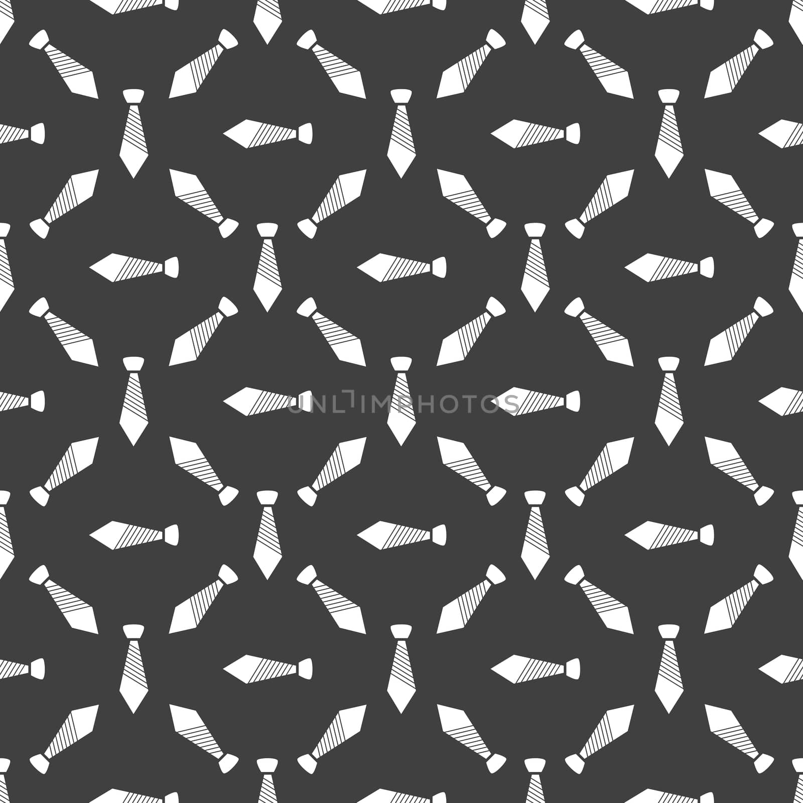 Hipster tie web icon.  flat design. Seamless gray pattern.