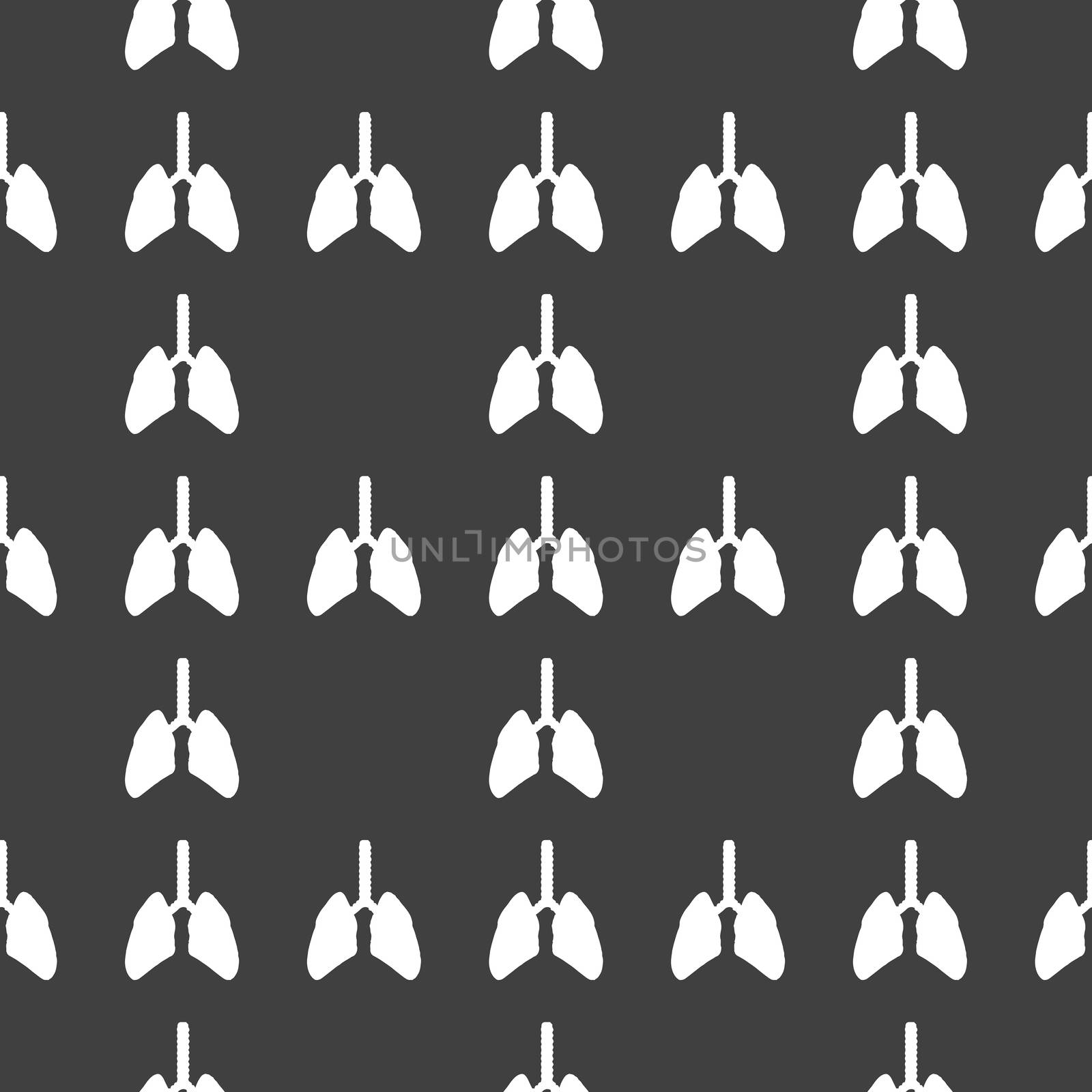 Human lung web icon. flat design. Seamless gray pattern. by serhii_lohvyniuk