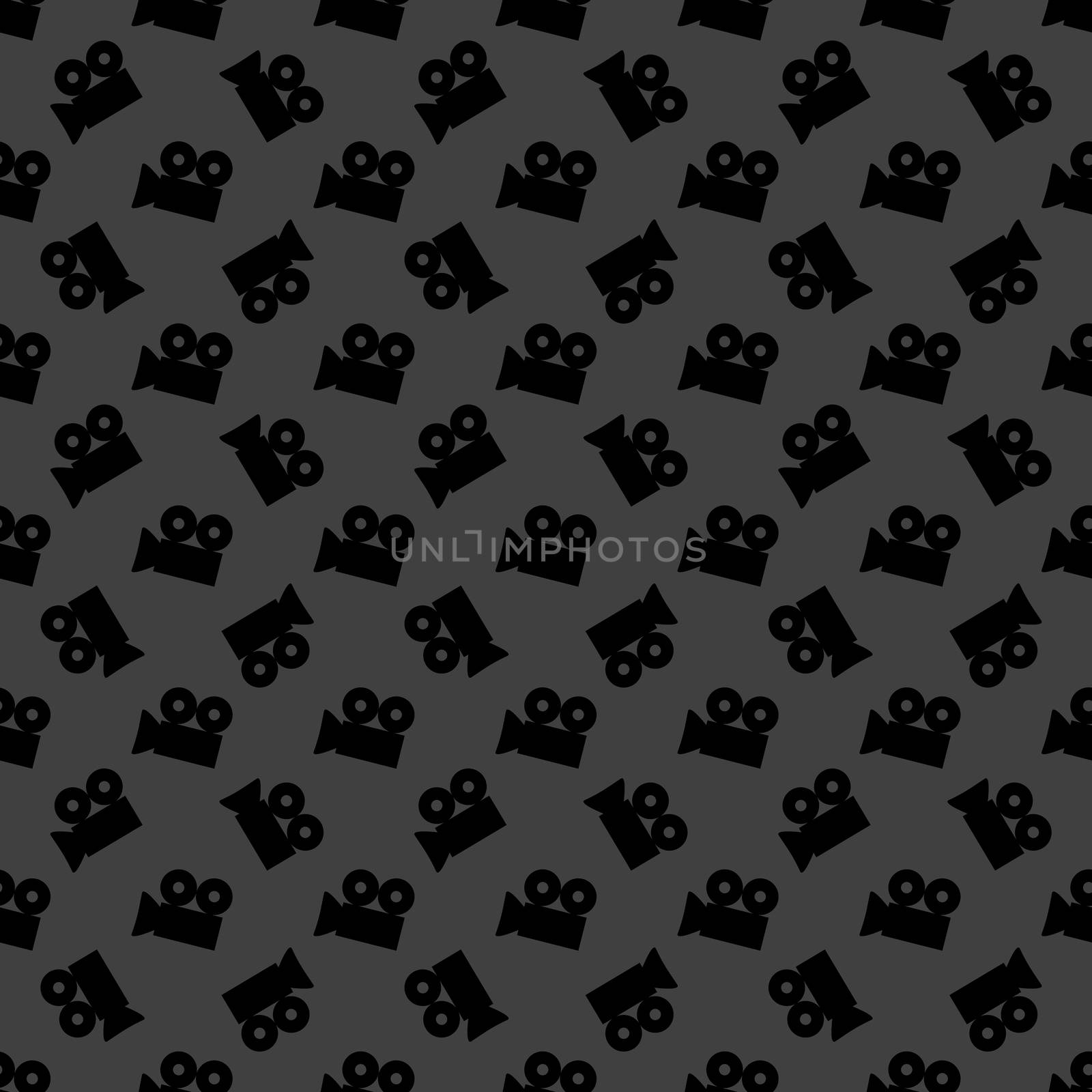 Video-camera web icon. flat design. Seamless gray pattern.