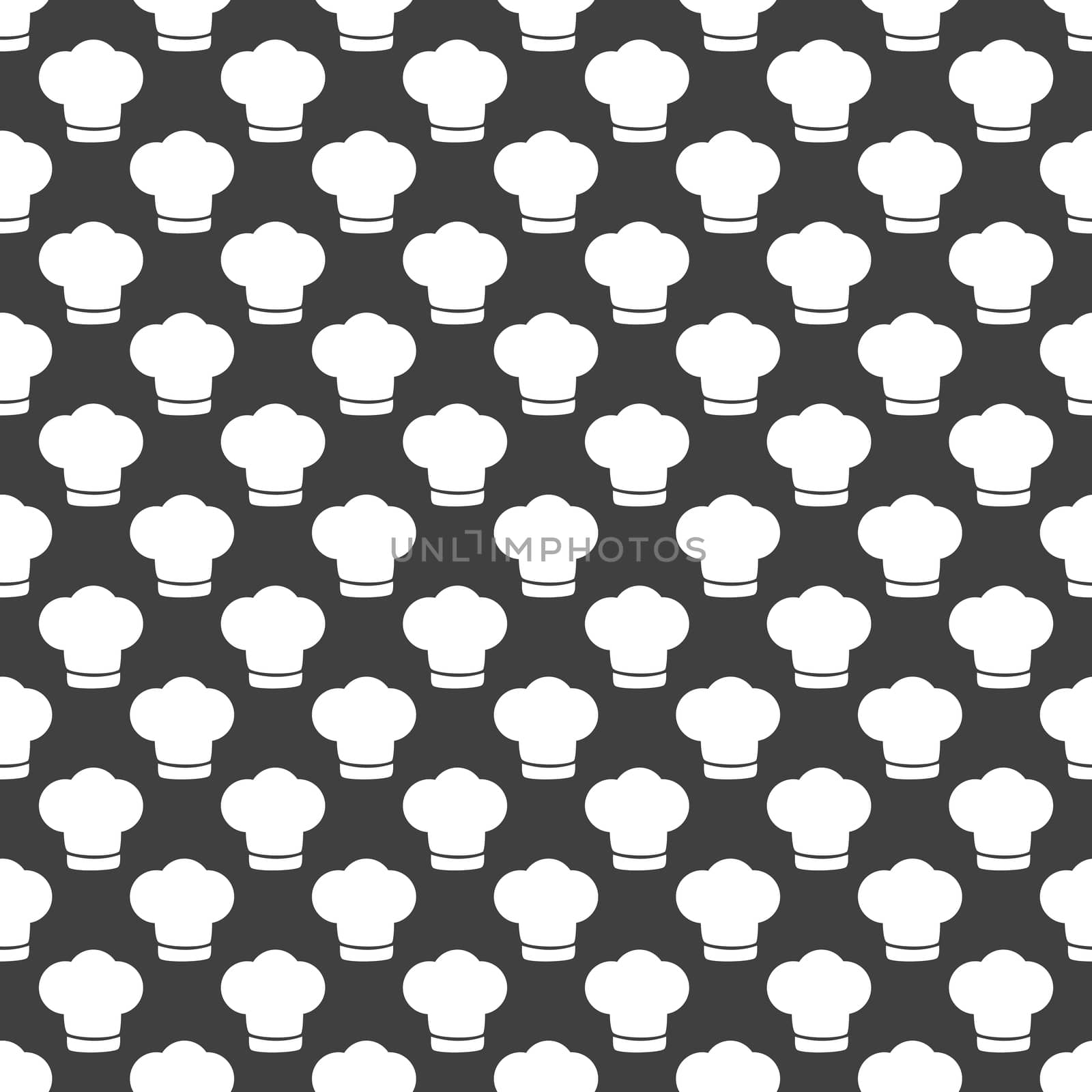 Chef cap web icon. flat design. Seamless gray pattern. by serhii_lohvyniuk