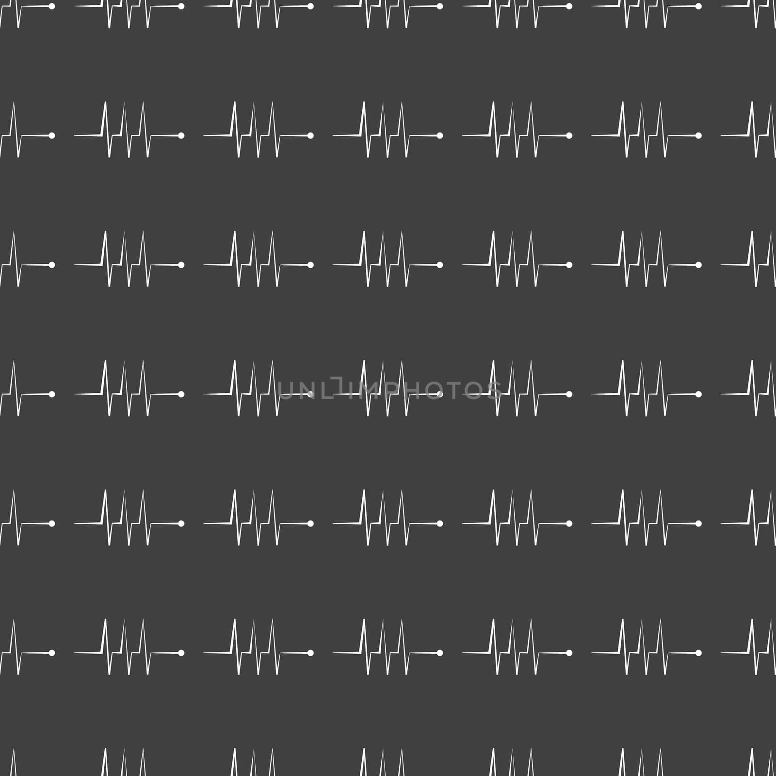 heart rhythm web icon. flat design. Seamless gray pattern. by serhii_lohvyniuk