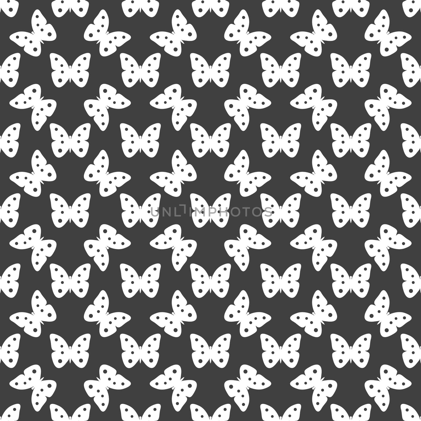 butterfly web icon. flat design. Seamless gray pattern.