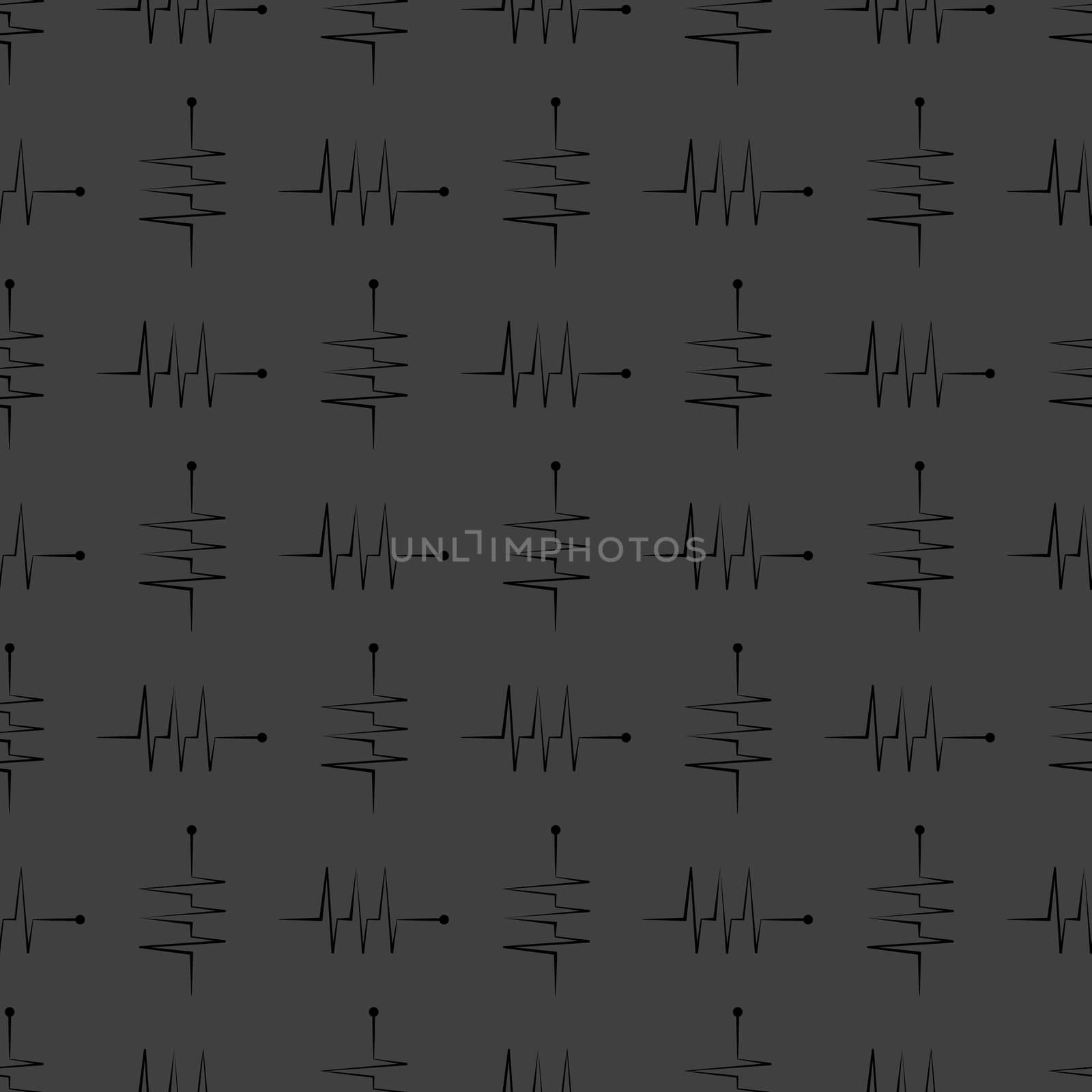 heart rhythm web icon.  flat design. Seamless gray pattern.