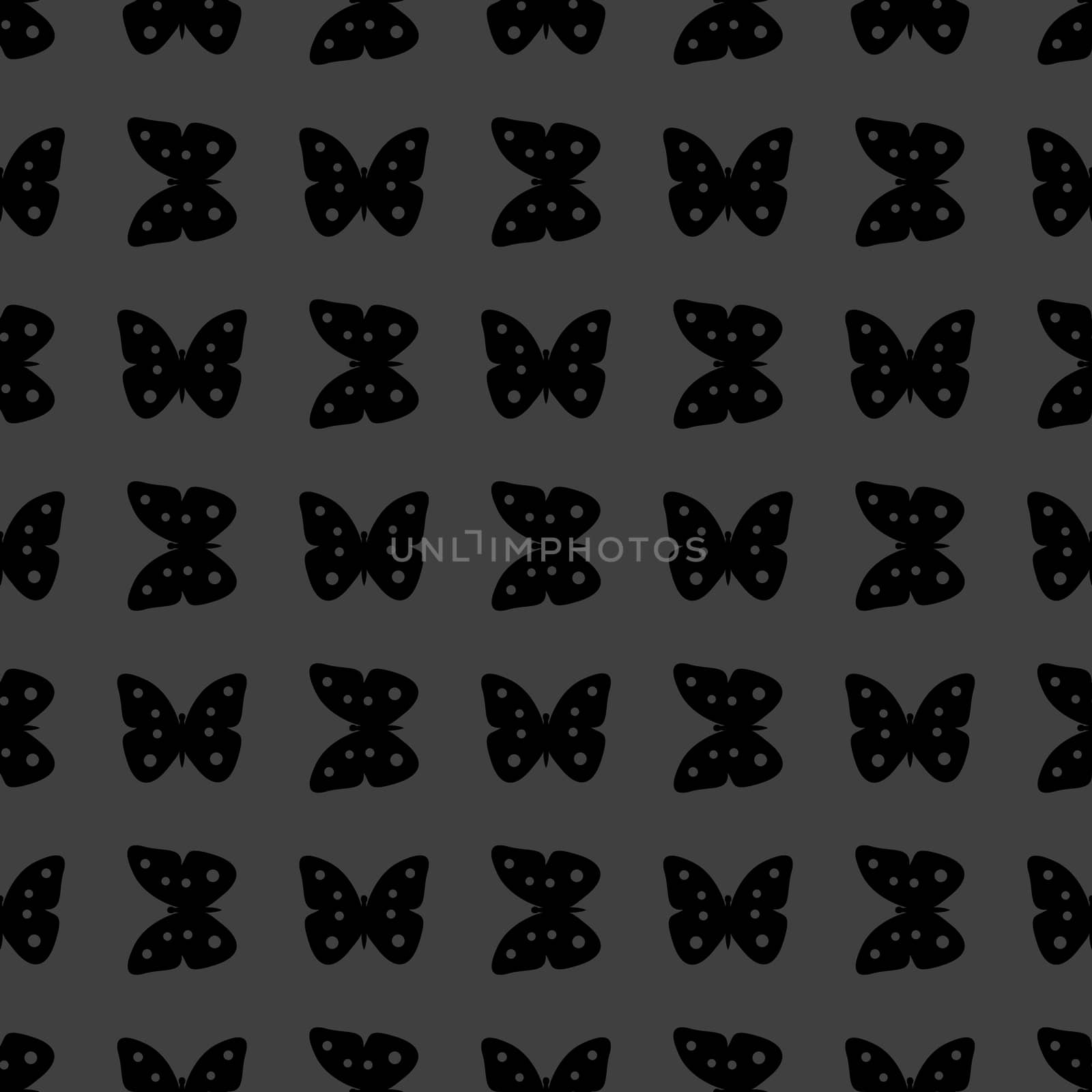 butterfly web icon. flat design. Seamless gray pattern. by serhii_lohvyniuk