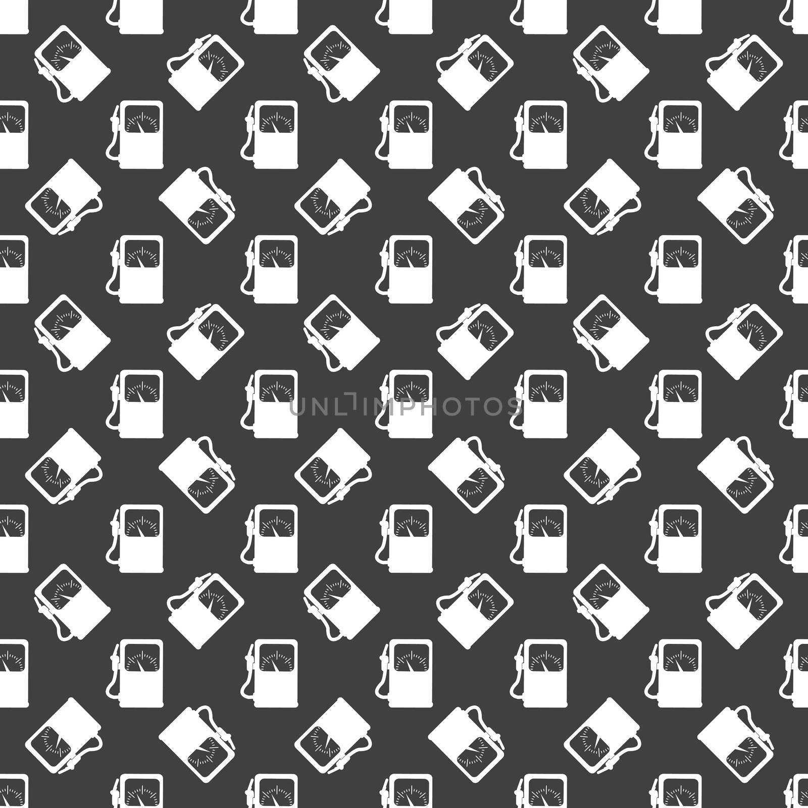 Gas, fuel station web icon. flat design. Seamless gray pattern.