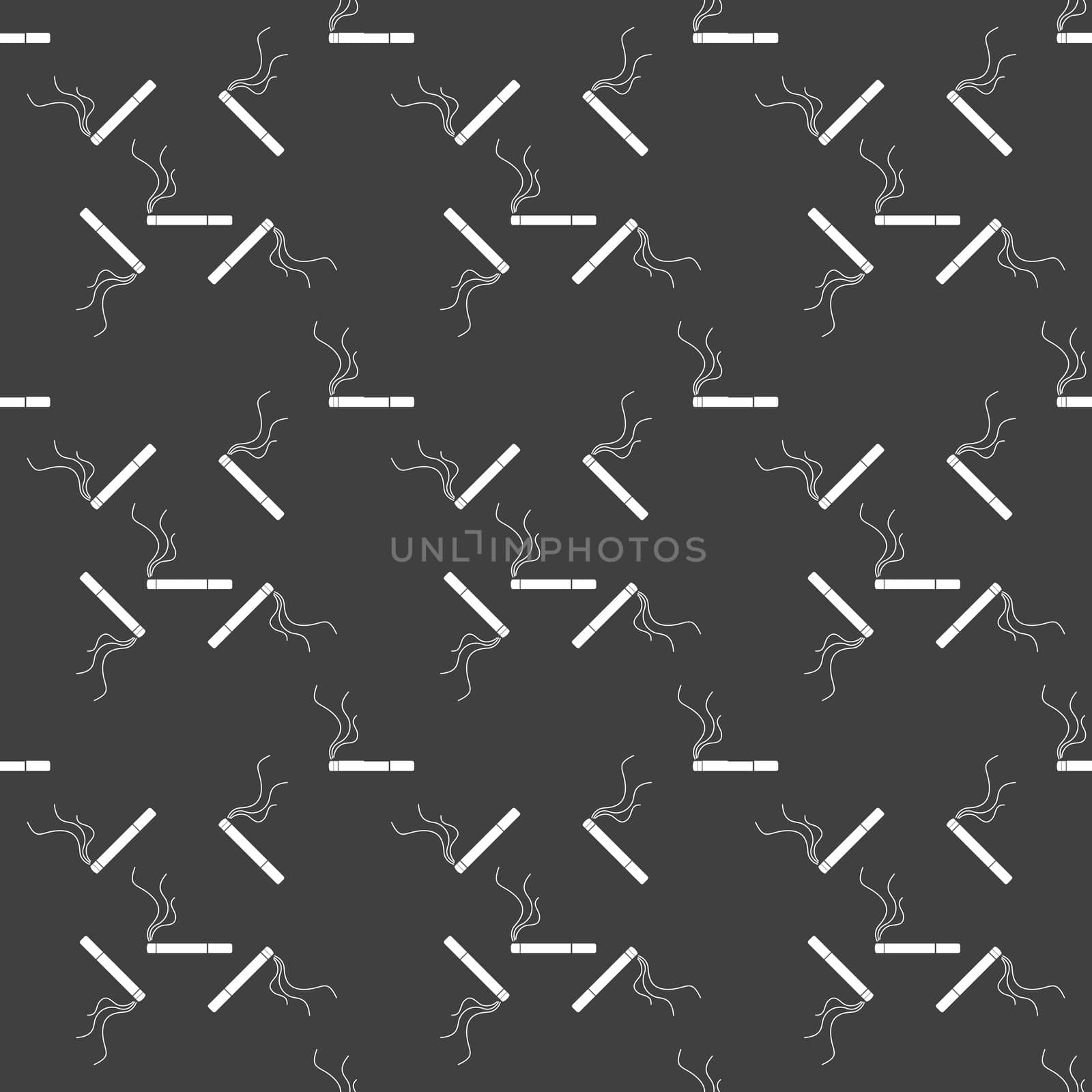 Smoking sign. cigarette. flat design. Seamless gray pattern. by serhii_lohvyniuk