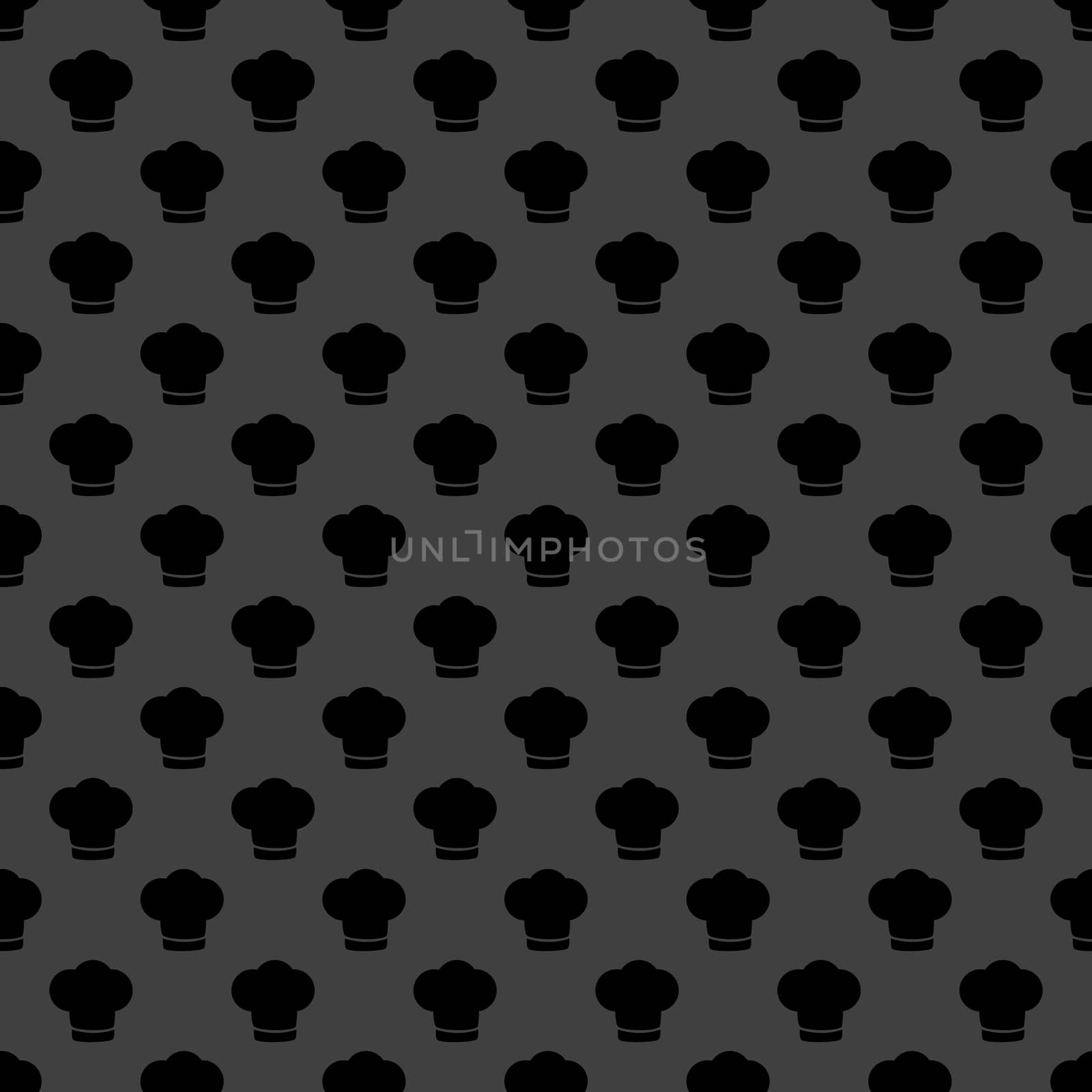 Chef cap web icon. flat design. Seamless gray pattern.