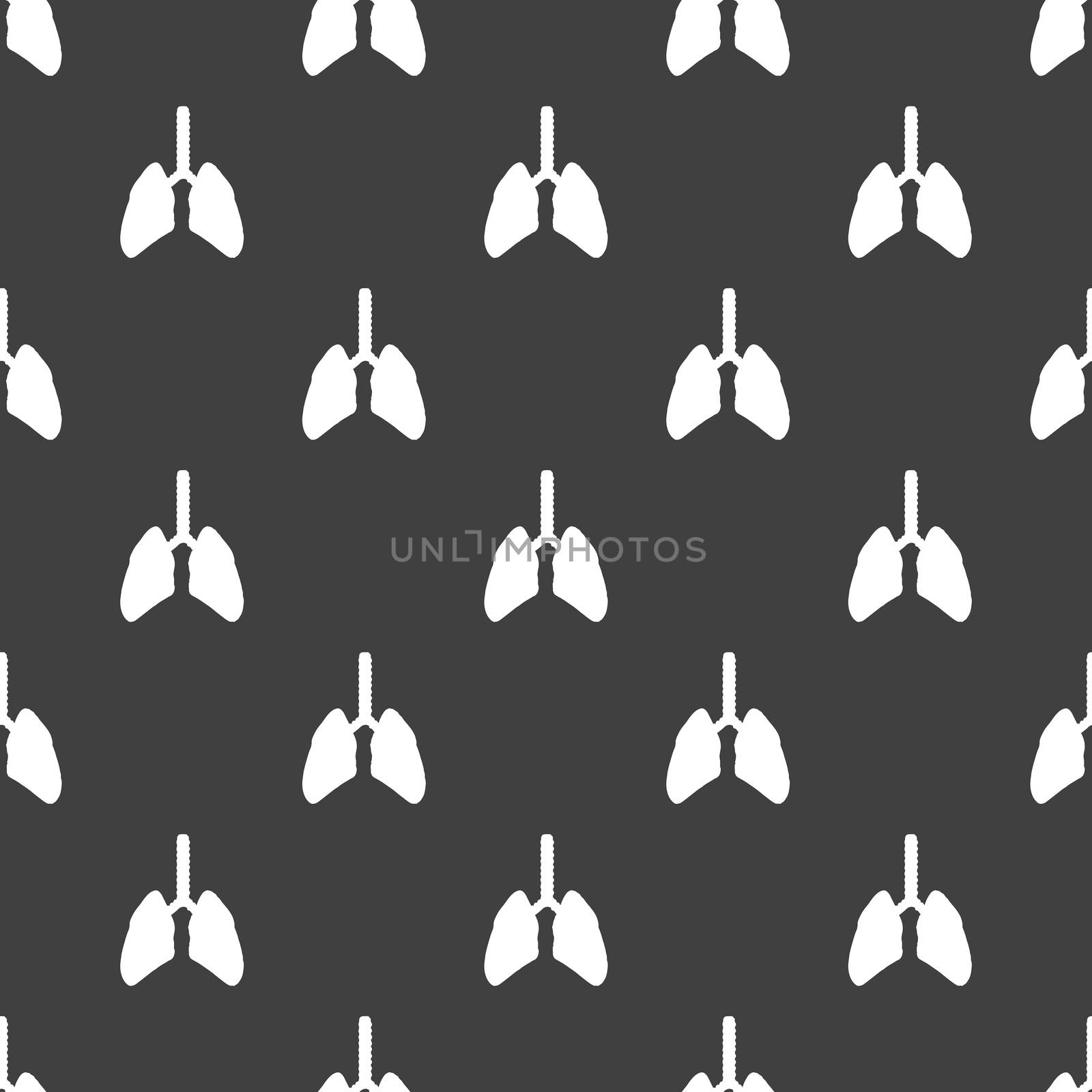 Human lung web icon. flat design. Seamless gray pattern. by serhii_lohvyniuk