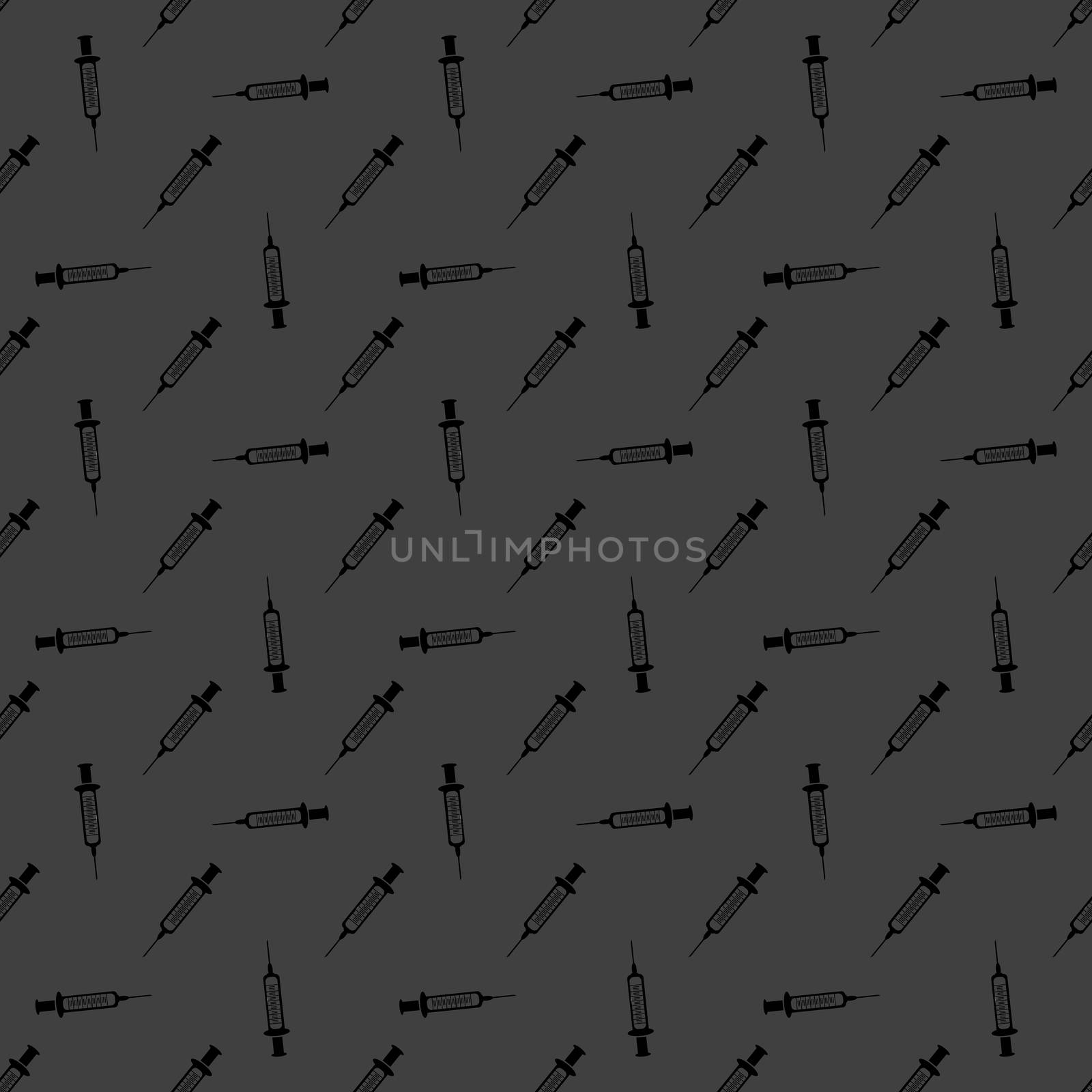 Syringe web icon. flat design. Seamless gray pattern.