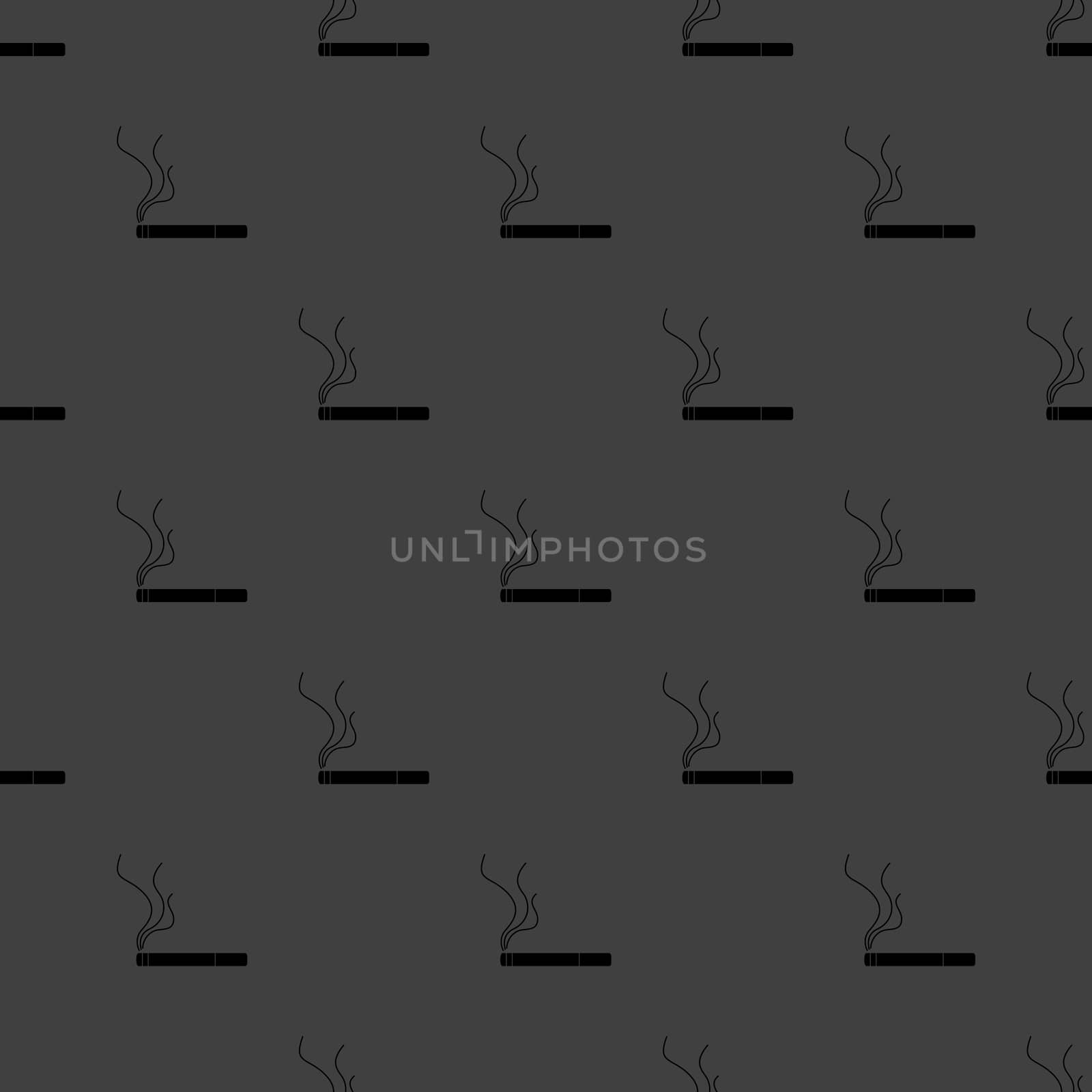 Smoking sign. cigarette flat design. Seamless gray pattern.