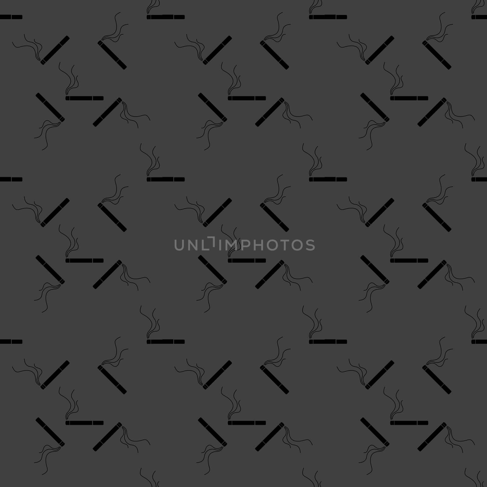 Smoking sign. cigarette flat design. Seamless gray pattern.