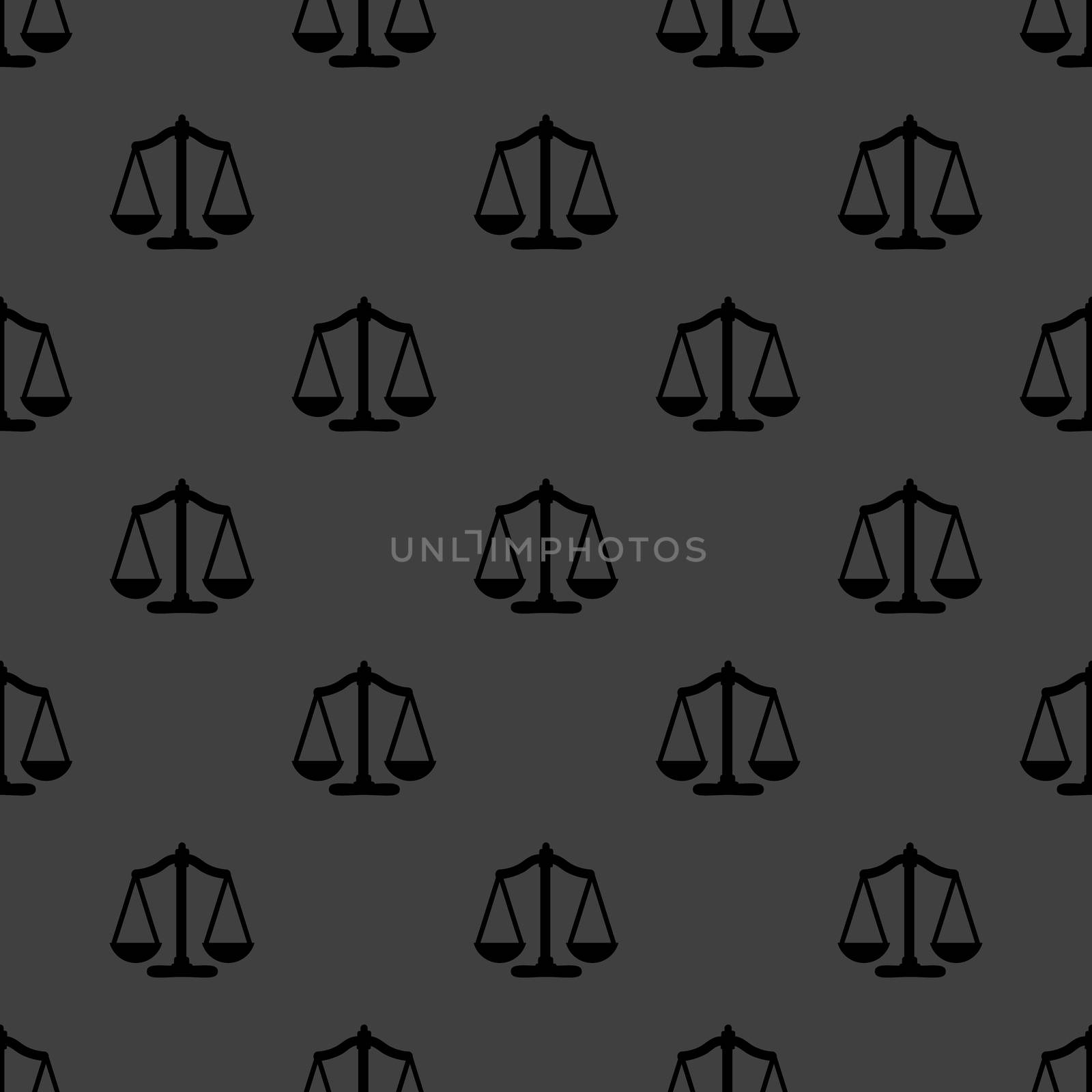 Scales balance web icon. . flat design. Seamless gray pattern.