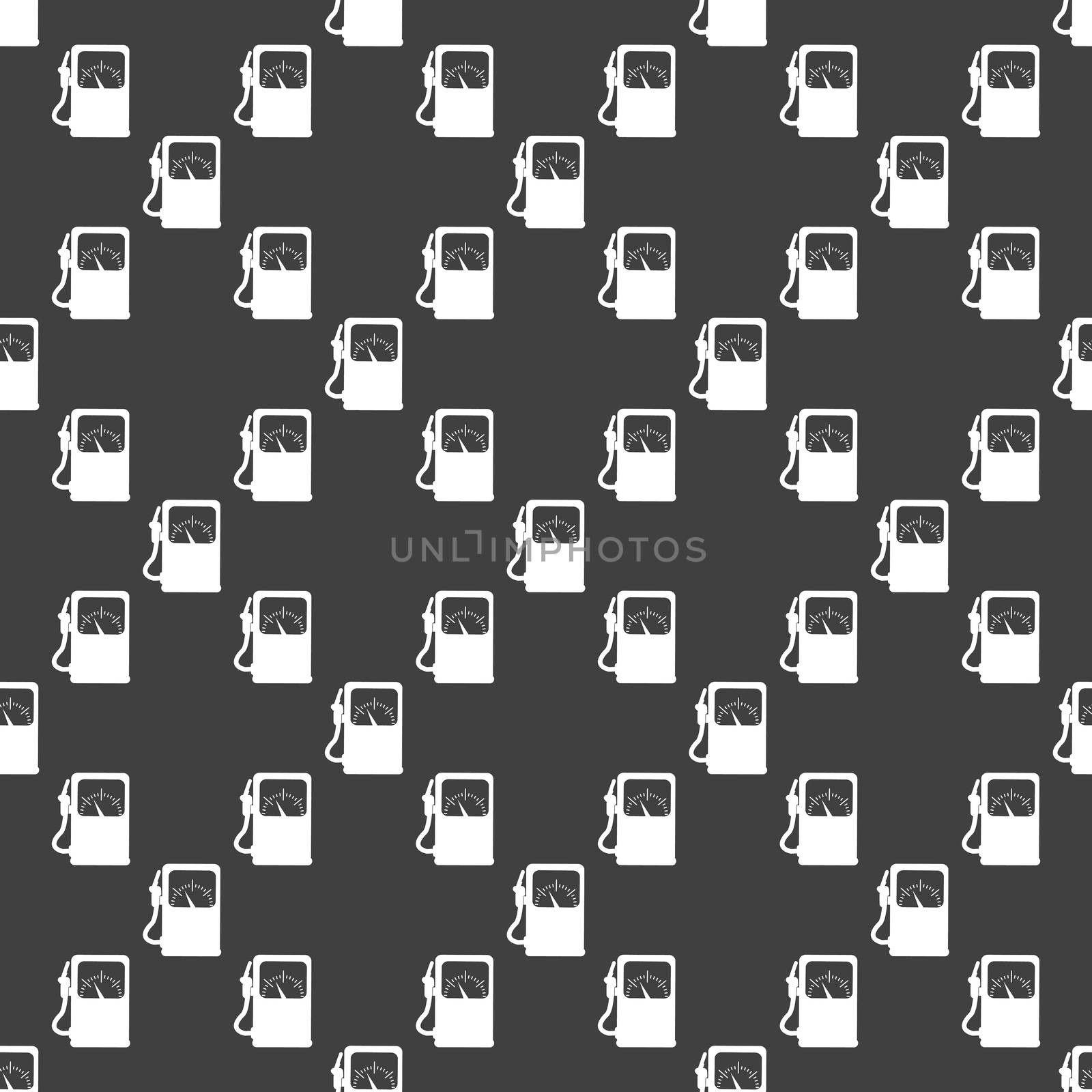 Gas, fuel station web icon. flat design. Seamless gray pattern. by serhii_lohvyniuk