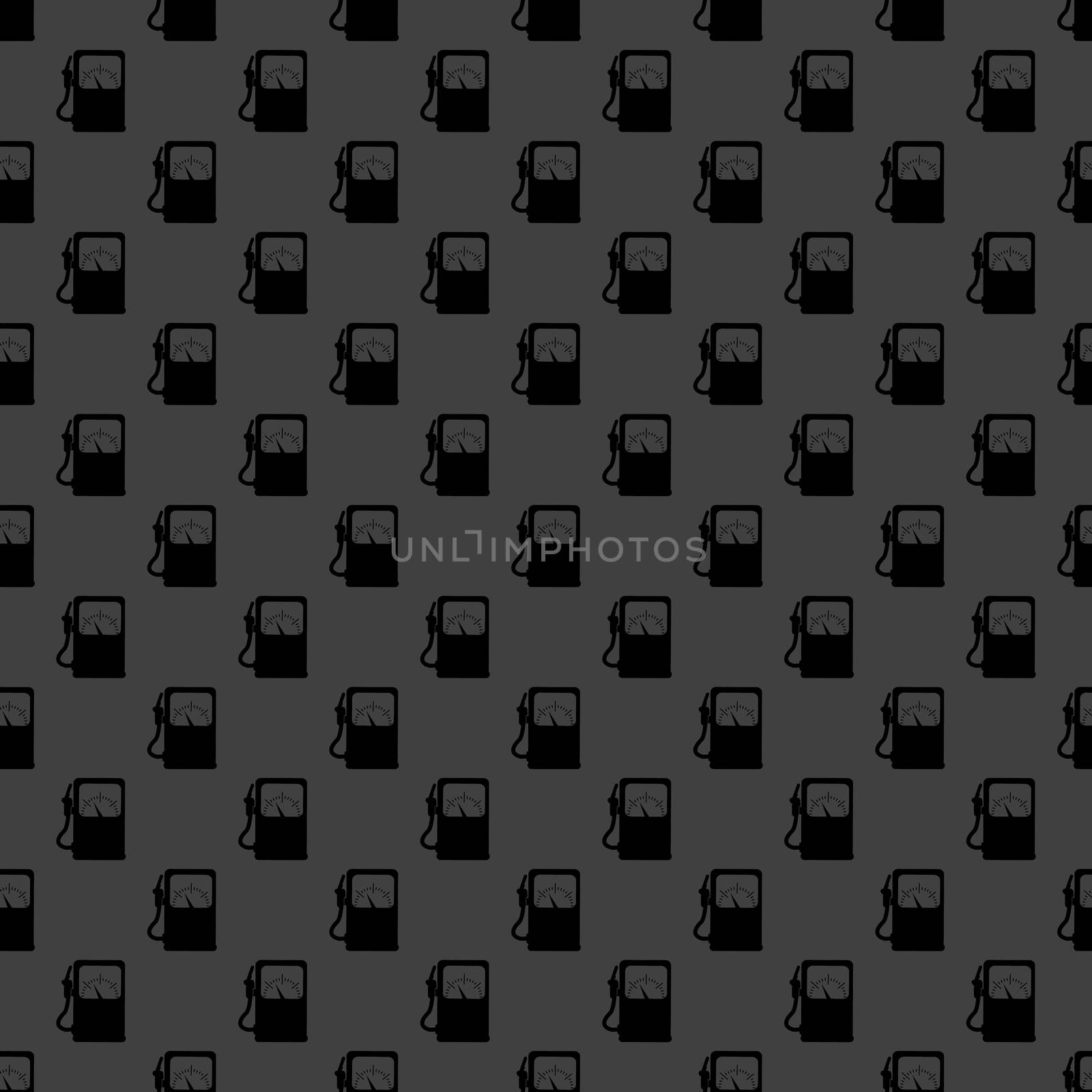 Gas, fuel station web icon. flat design. Seamless gray pattern.