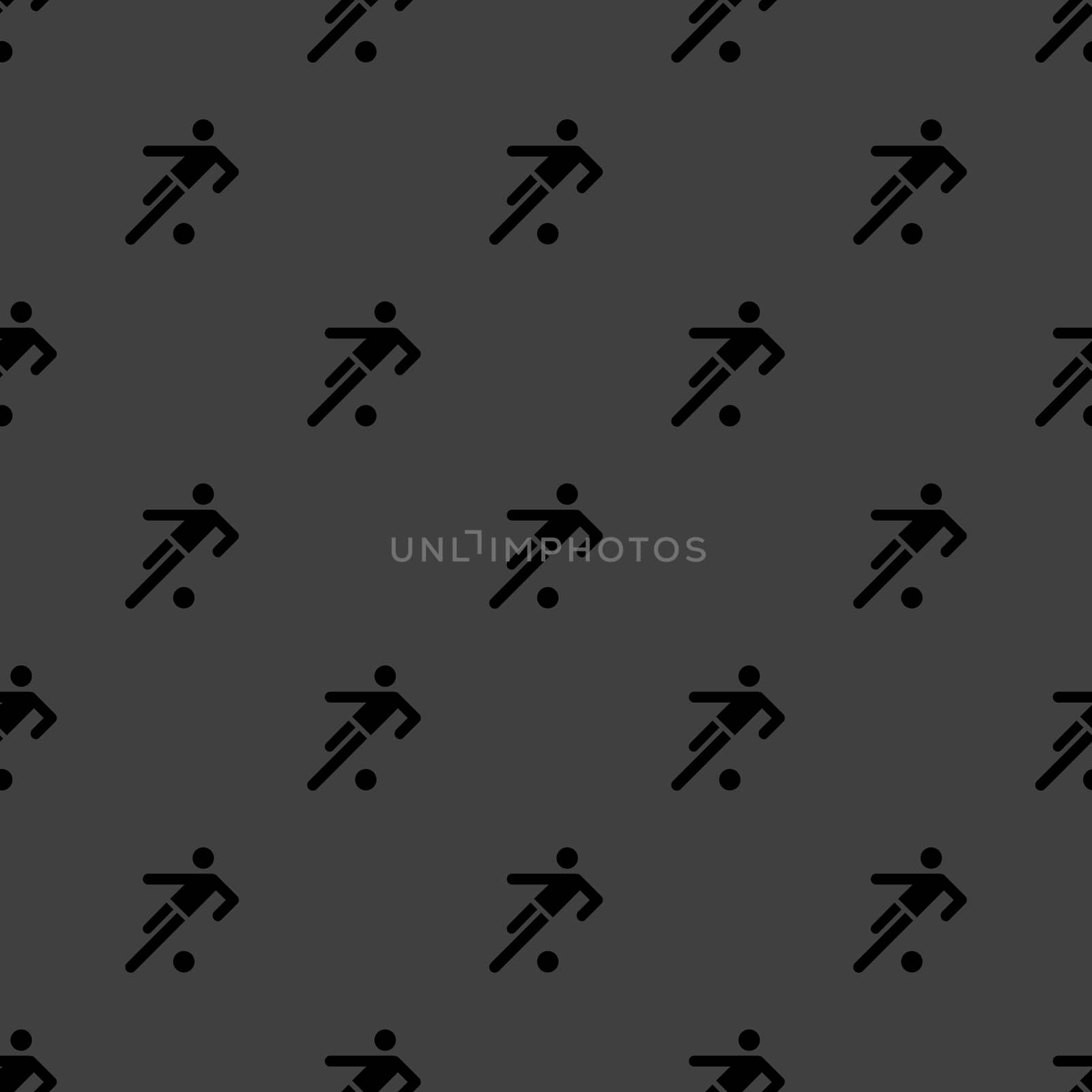 football player web icon. flat design. Seamless gray pattern. by serhii_lohvyniuk