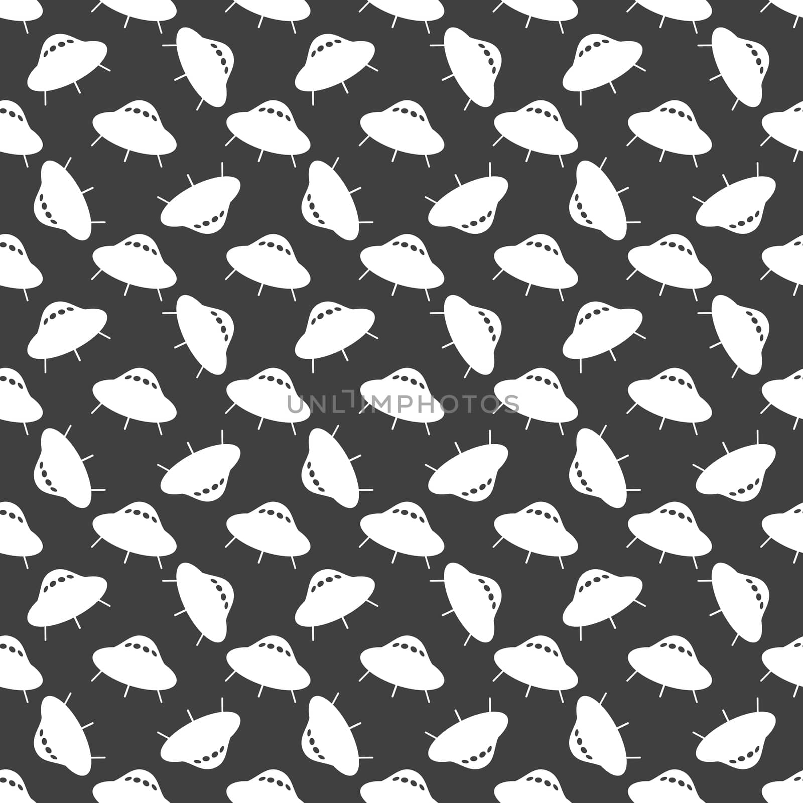 UFO web icon. flat design. Seamless gray pattern. by serhii_lohvyniuk