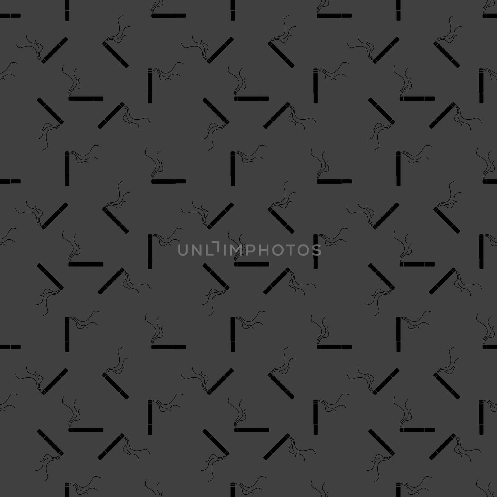 Smoking sign. cigarette flat design. Seamless gray pattern.