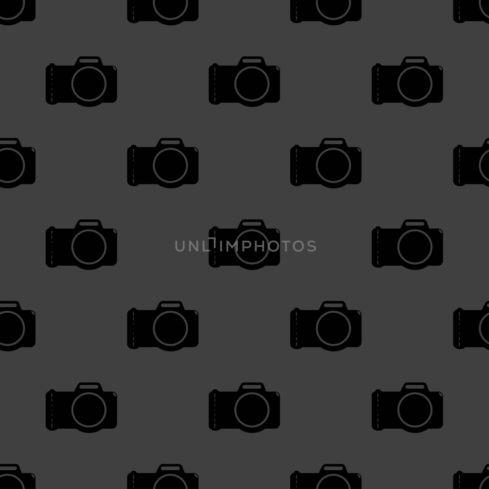 Photo camera web icon. flat design. Seamless gray pattern. by serhii_lohvyniuk