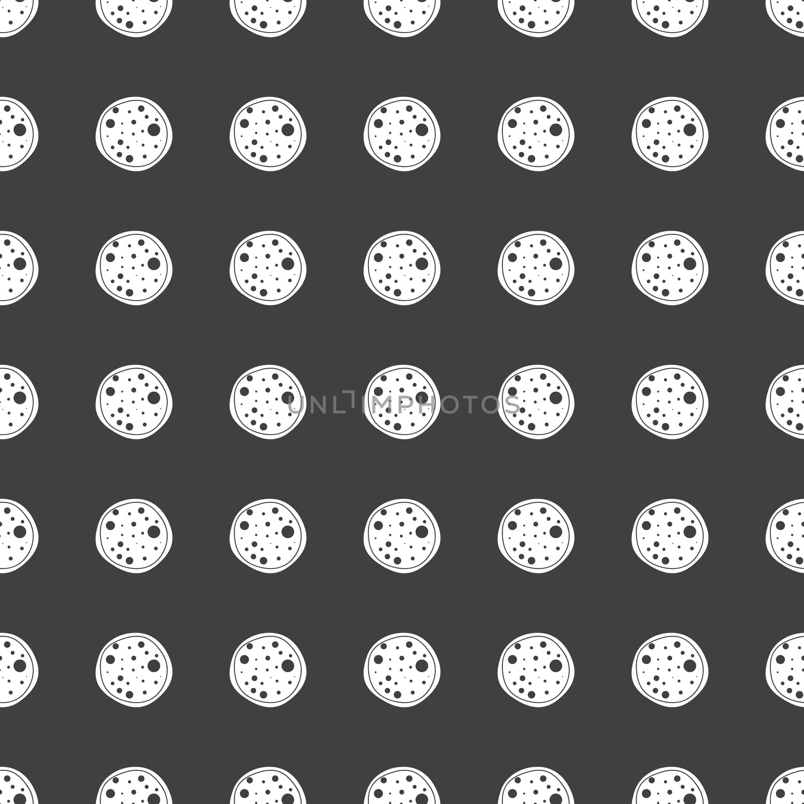 Pizza web icon. flat design. Seamless gray pattern.