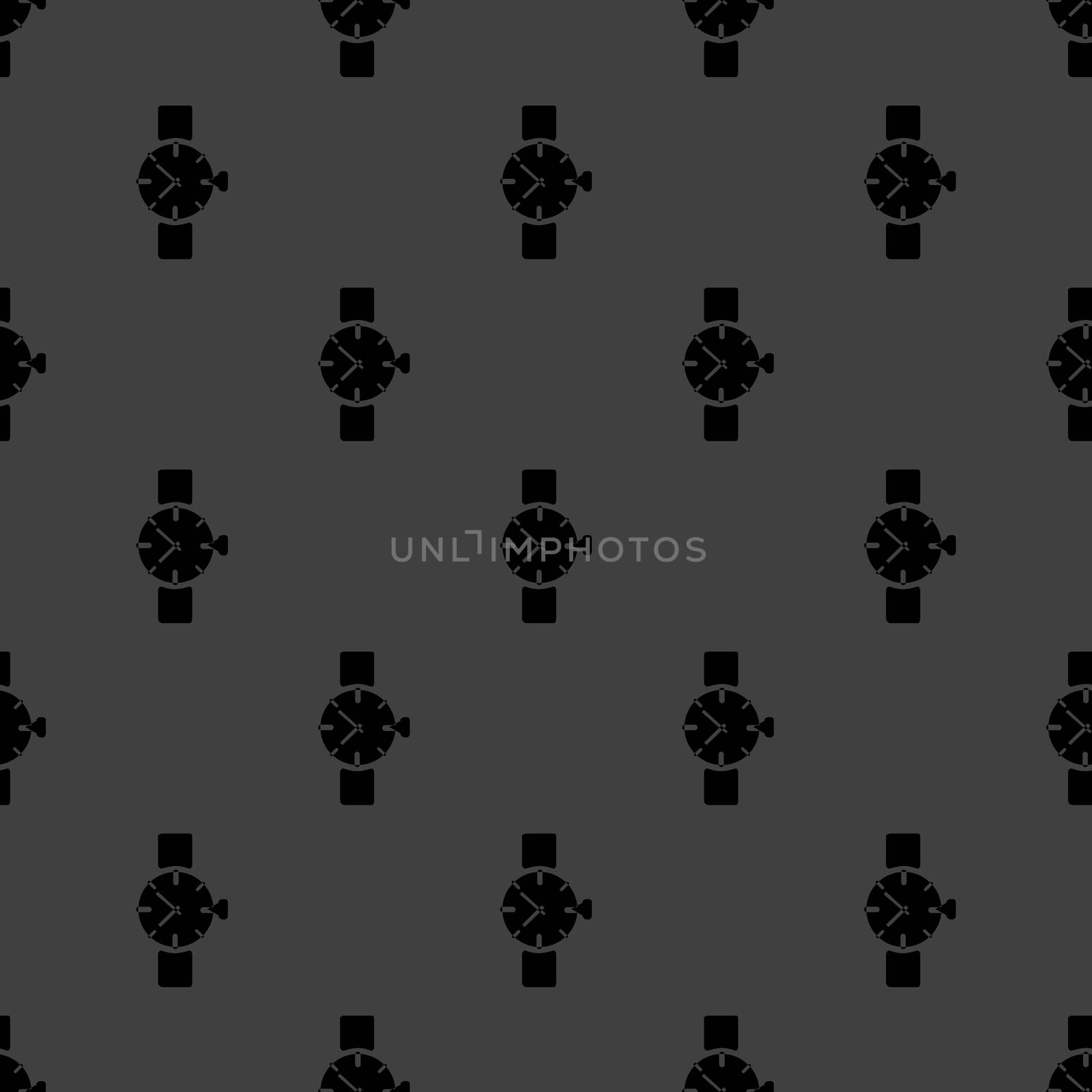 Watch,clock web icon. flat design. Seamless gray pattern.